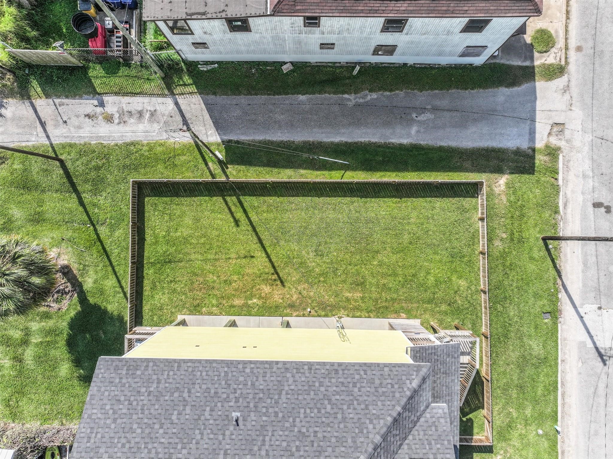 Bird's-eye view of the lot. Bird's-eye view of the lot.