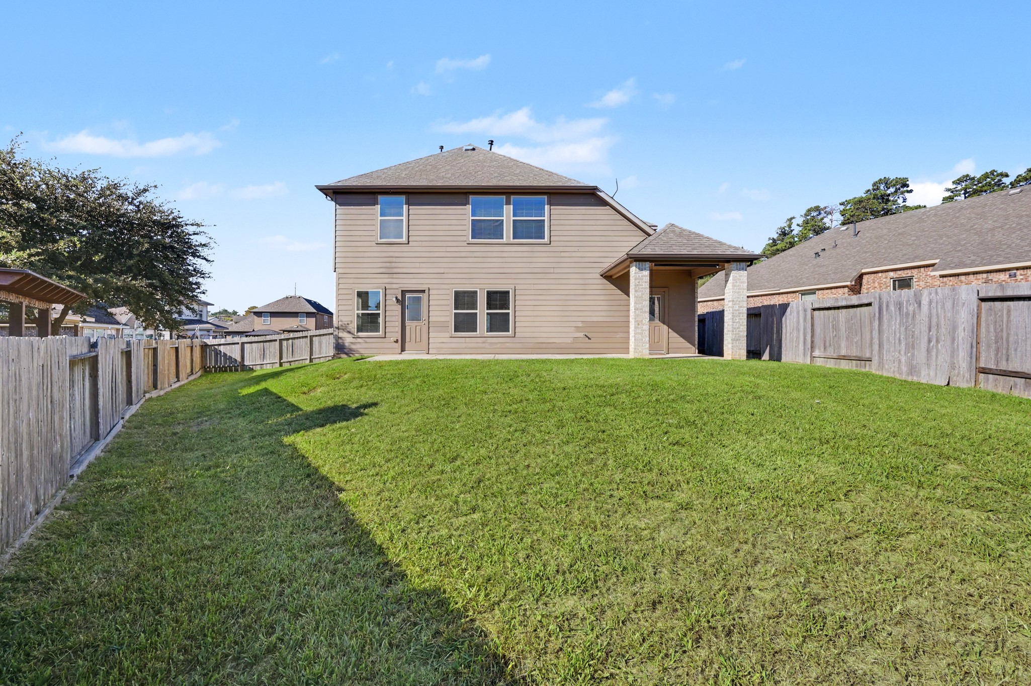 Large back yard.