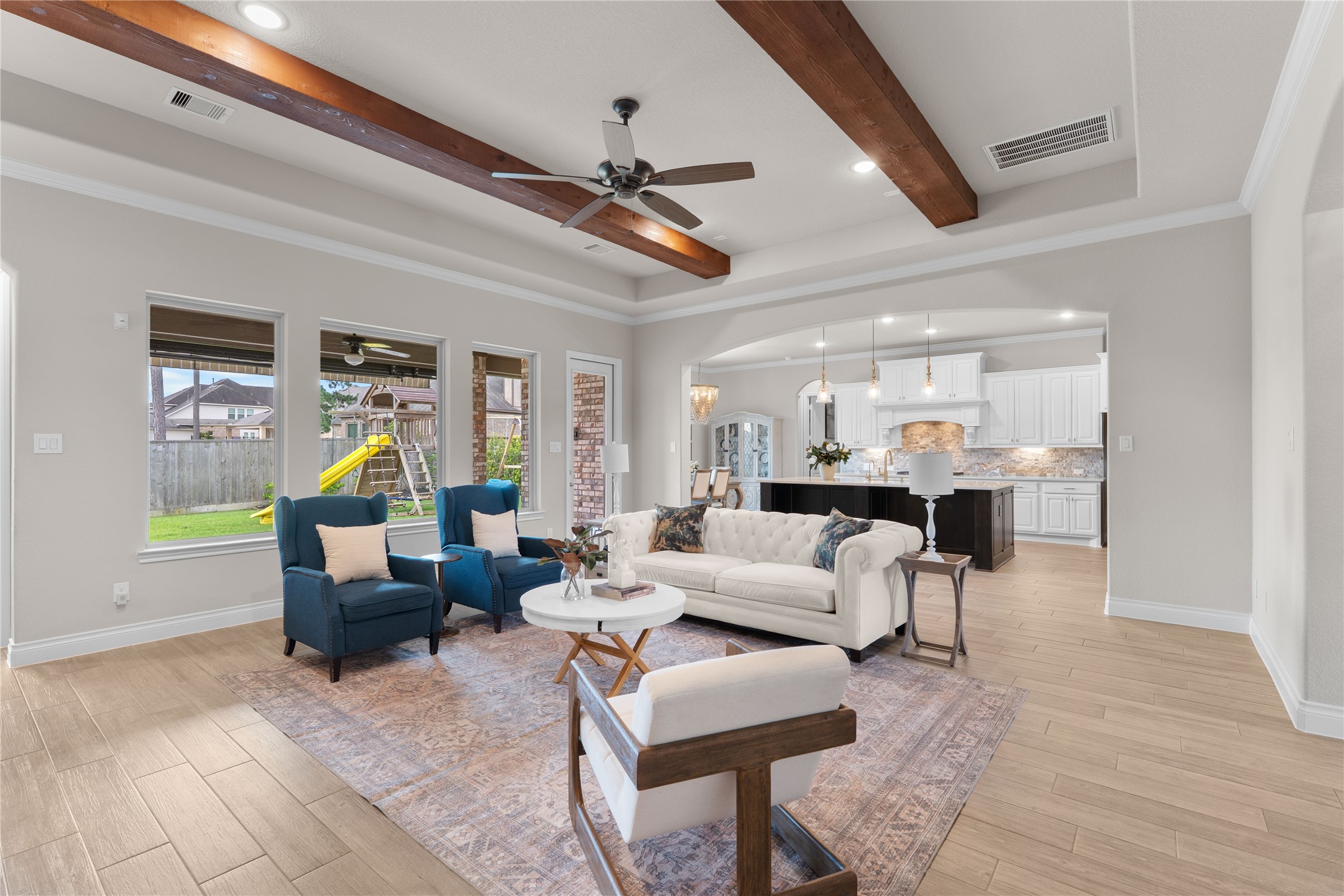 Light-filled living and dining areas with a refined, modern feel