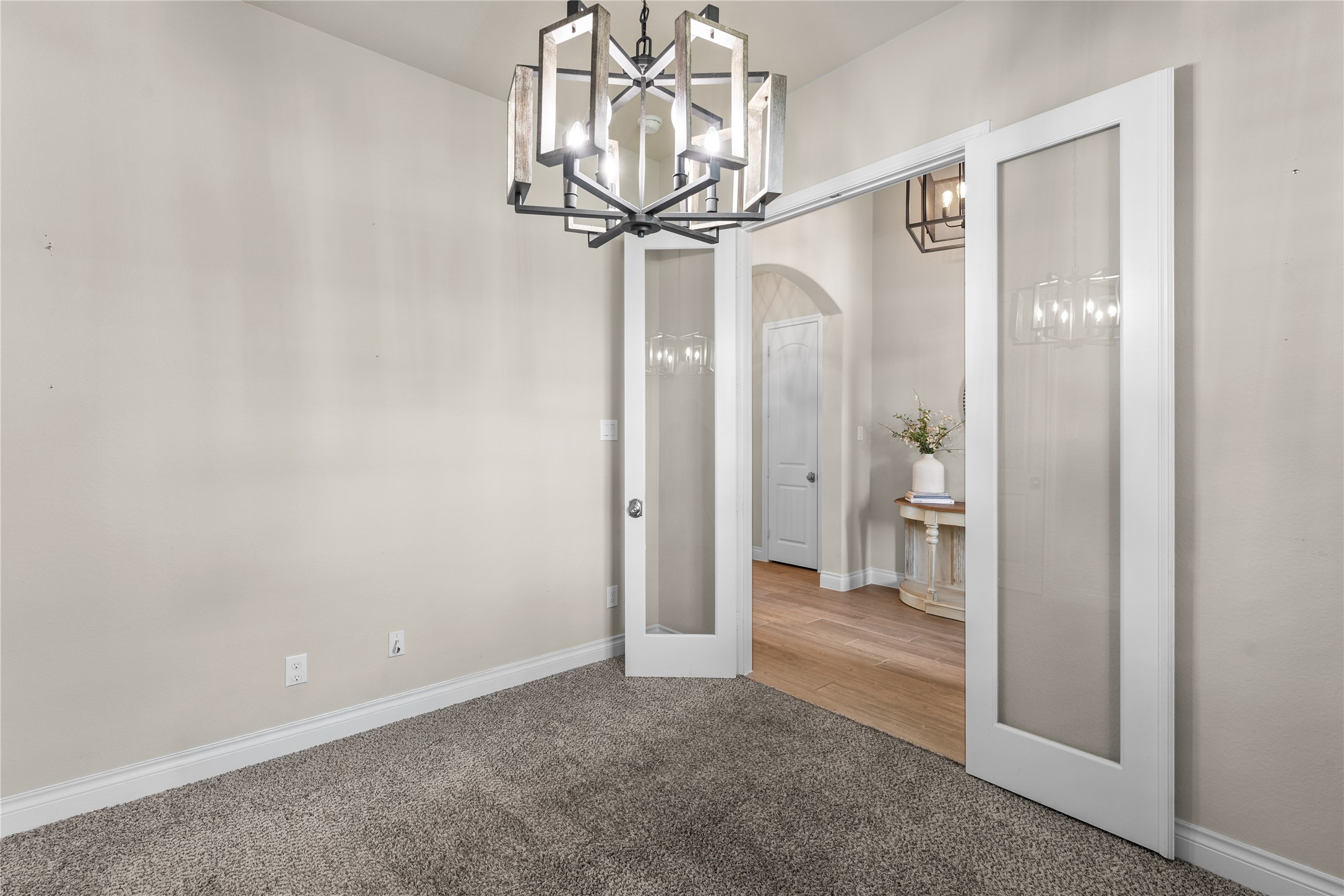 Dedicated home office providing flexibility for work, study, or bedroom as there is a closet