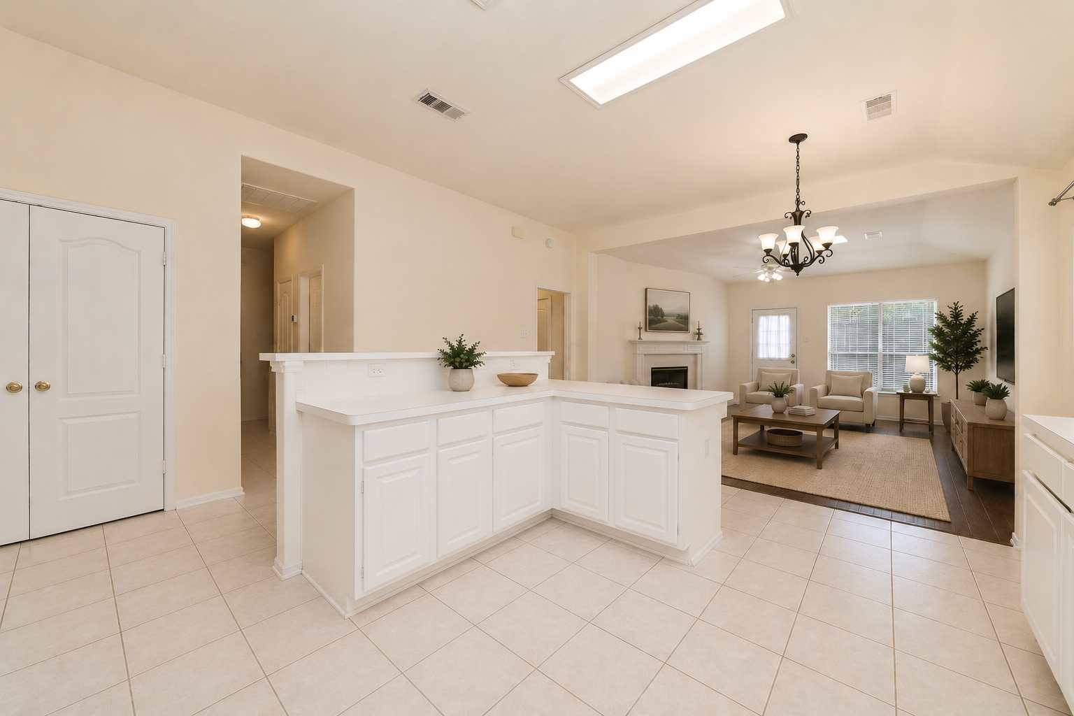 Virtually staged kitchen