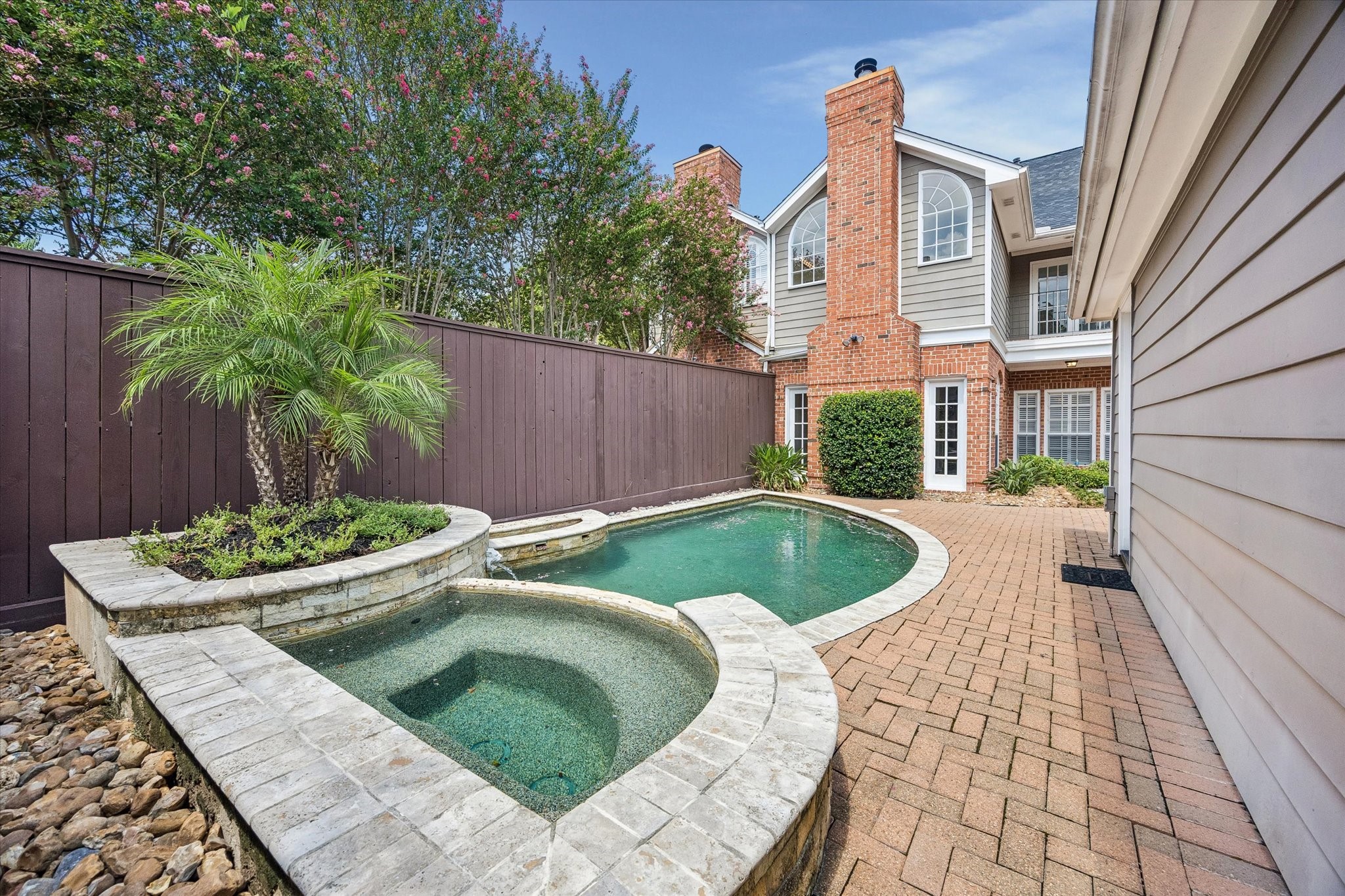 Pool in backyard