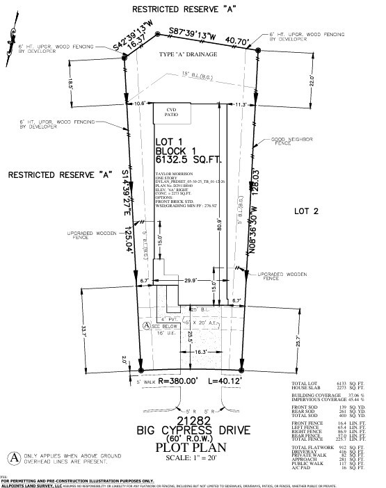 21278 Big Cypress Drive Preliminary Plot Plan