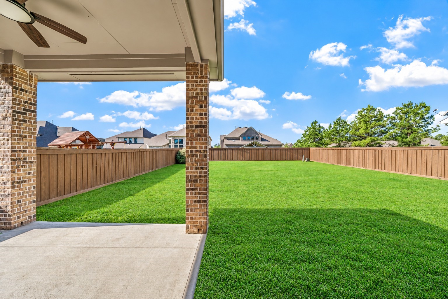 Covered patio in backyard!