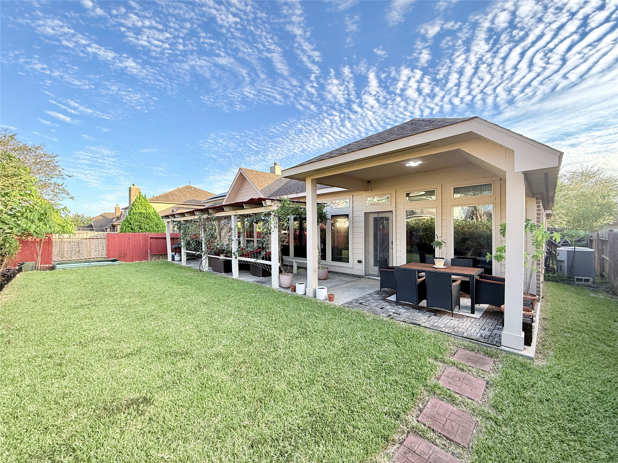 Large open back yard