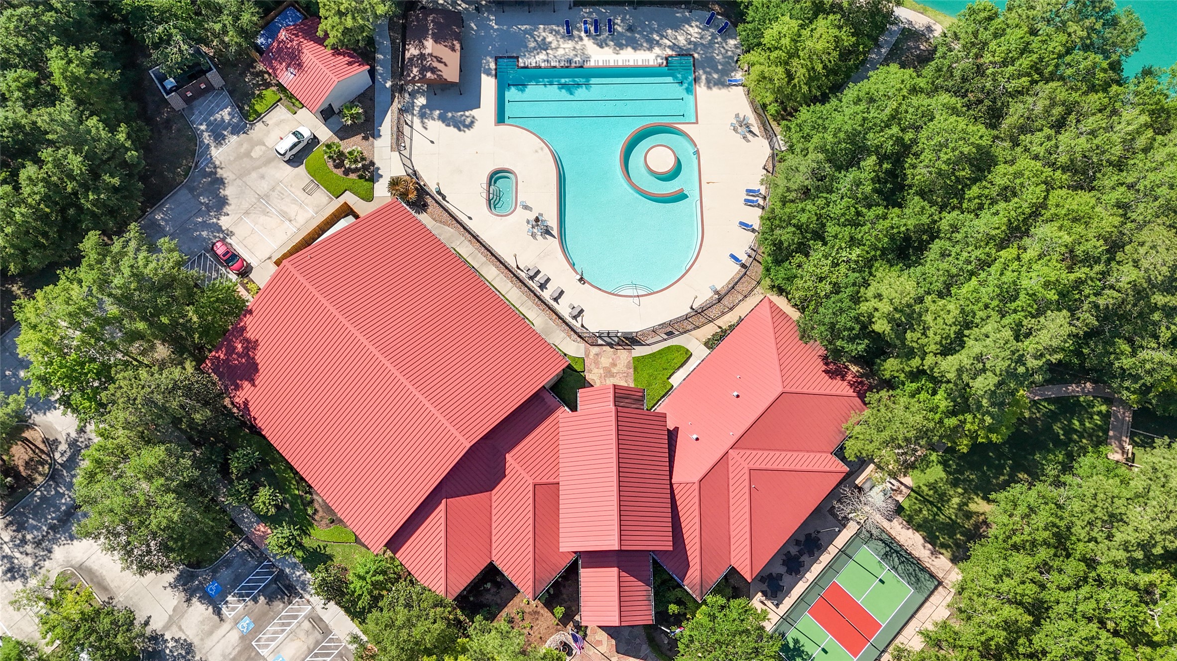 Plenty of parking at the clubhouse. Check out the newly resurfaced pool!