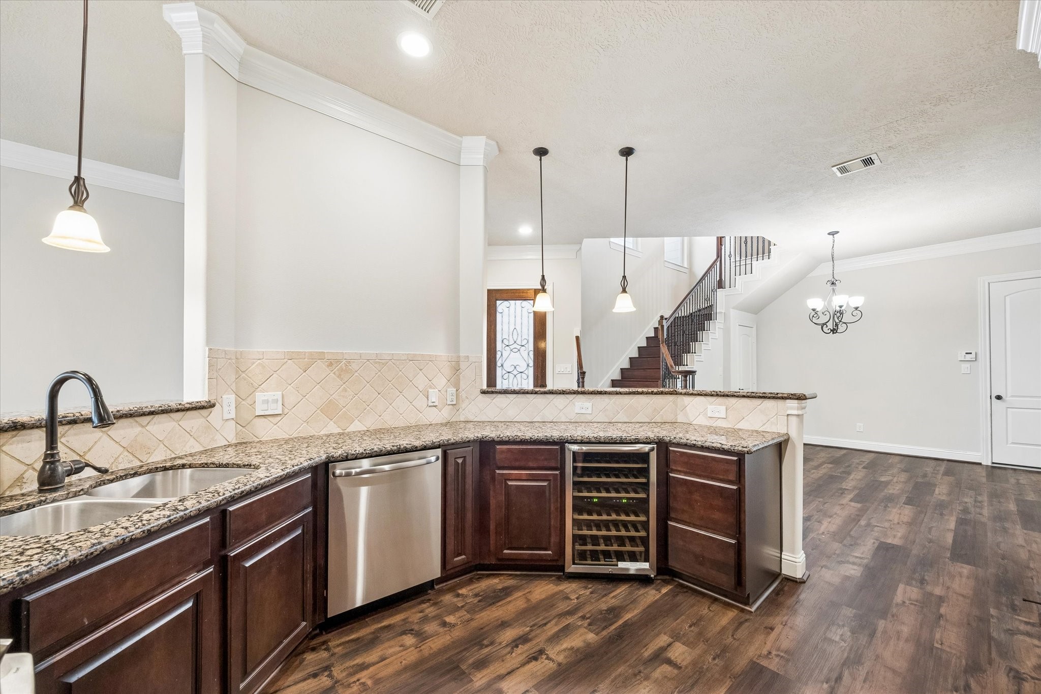 Gourmet kitchen overlooking the main living areas for easy gathering.