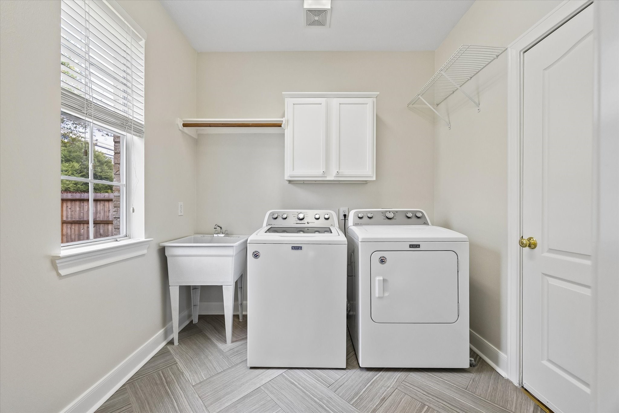 Laundry Room on the first floor. Washer/ Dryer remain with the home.