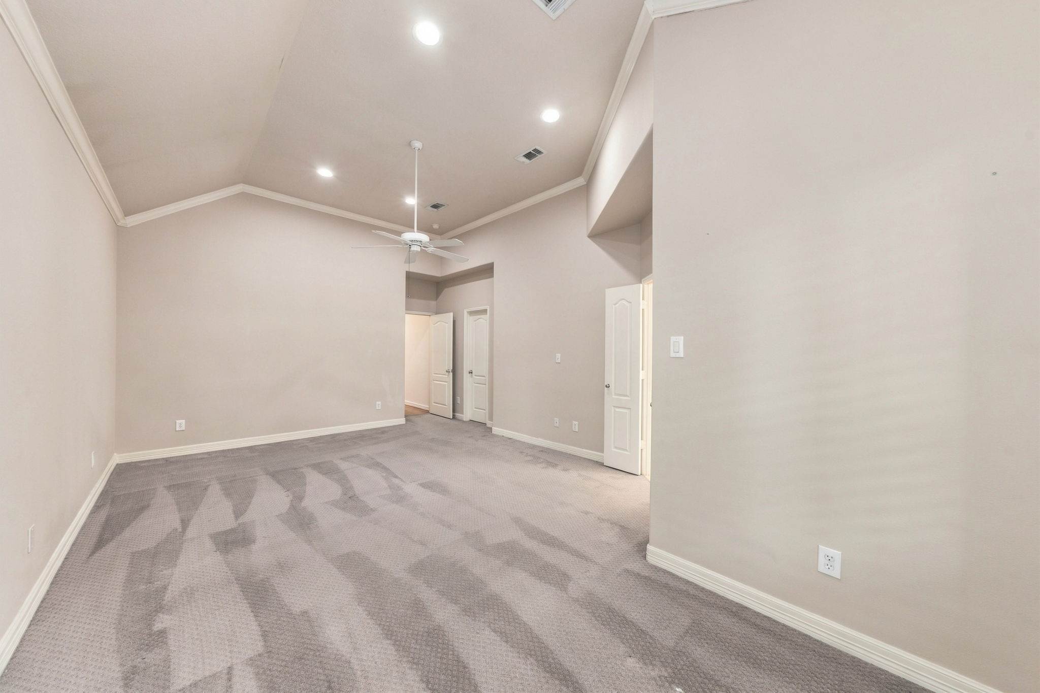An additional view of the private yet inviting primary bedroom.