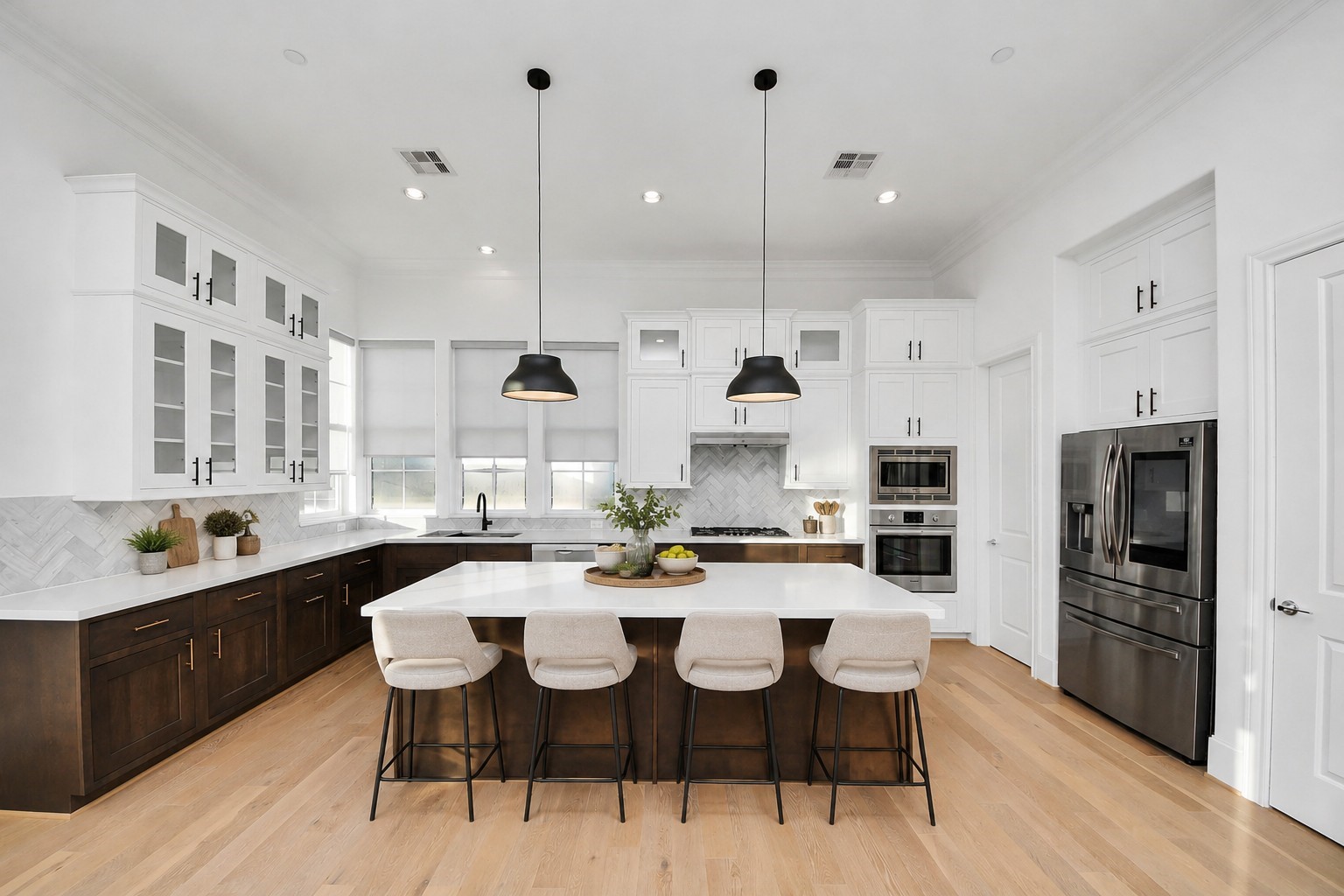 Kitchen island**Virtually staged Kitchen island**Virtually staged