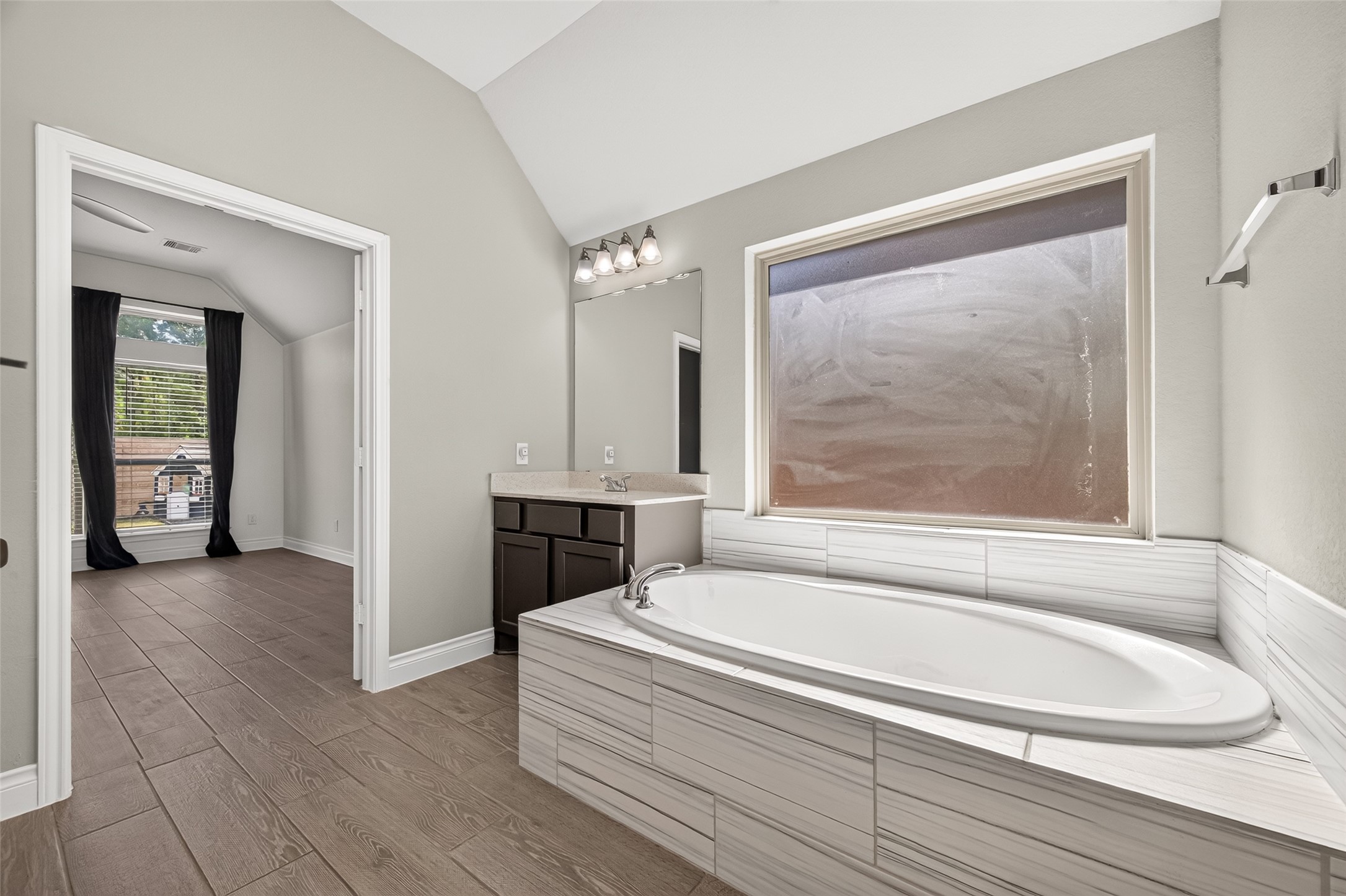 Luxury soaking tub.