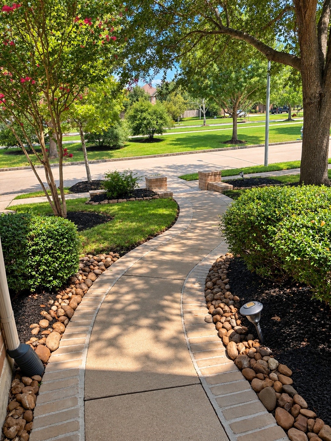 Step out the front door to green views and no homes directly across the street. Mature trees make this a pleasant spot for a morning coffee or an evening stroll.
