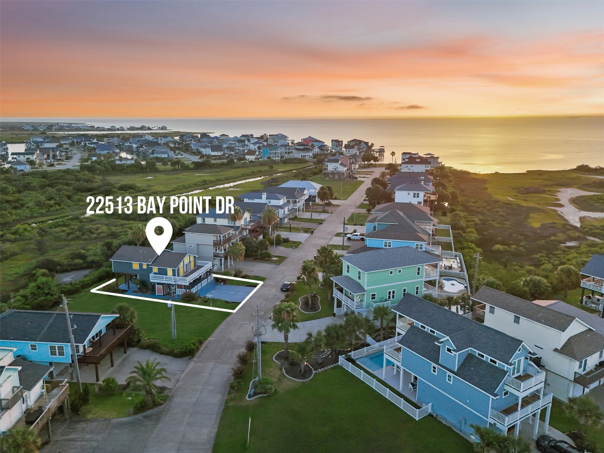 This home is a short walk from the beach.