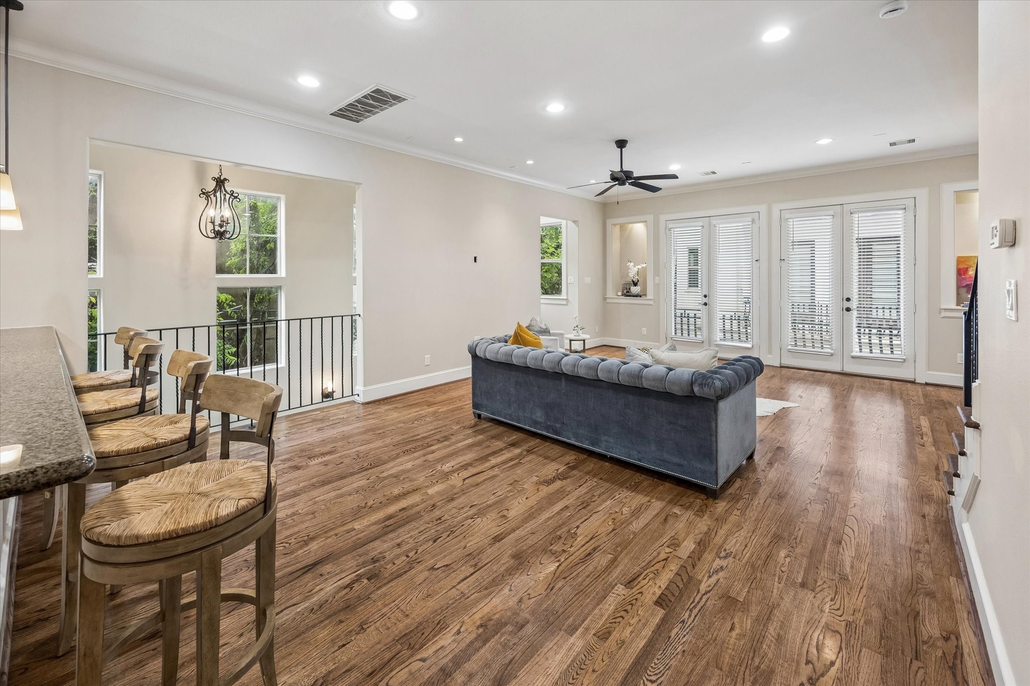These beautiful hardwood floors are carried throughout the home with no carpet anywhere!