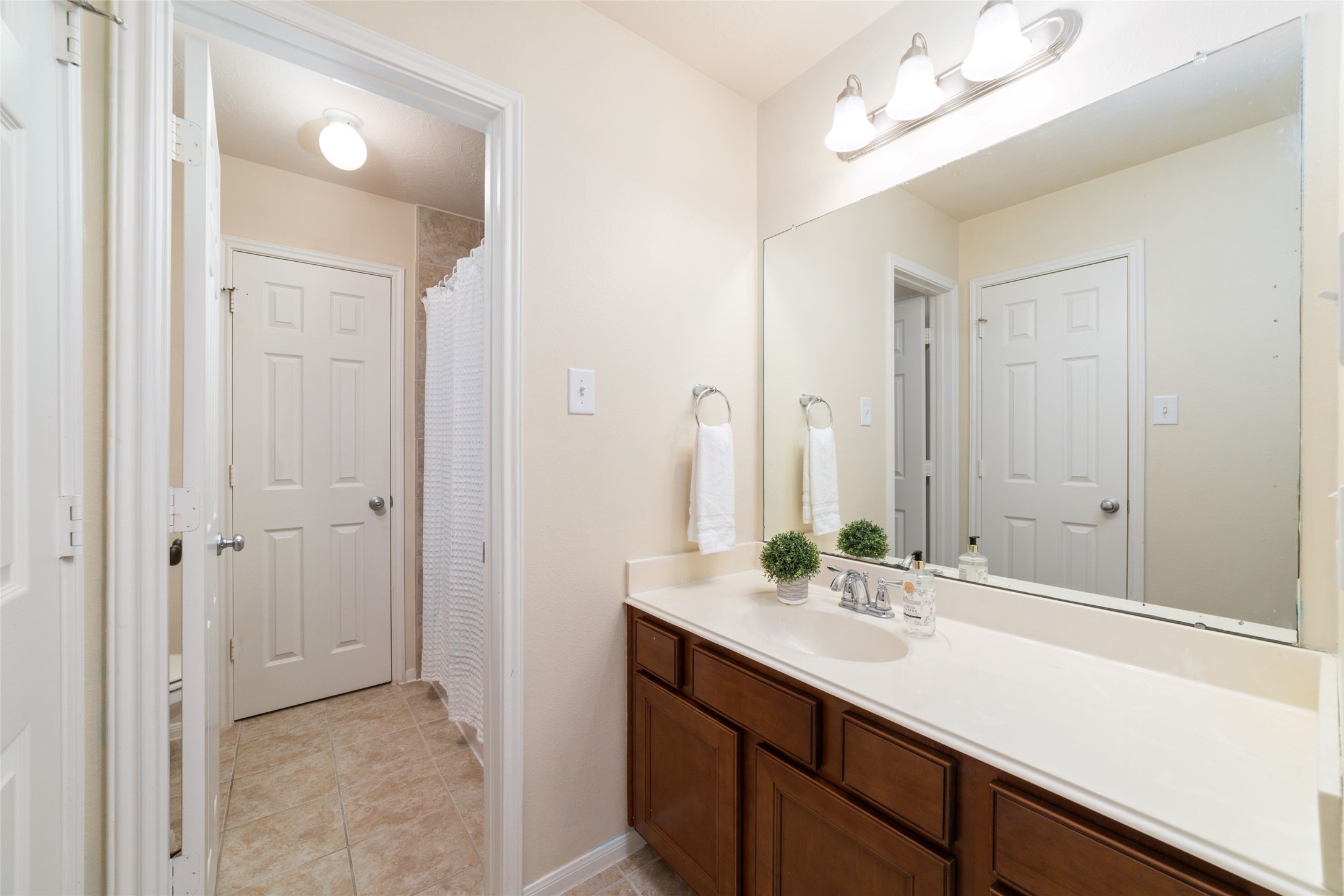The first upstairs bathroom.