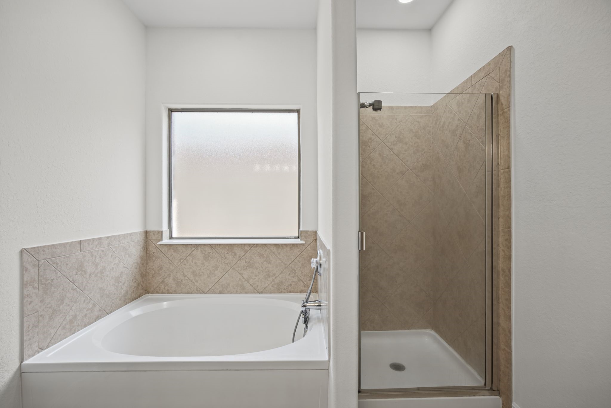 Separate tub and shower