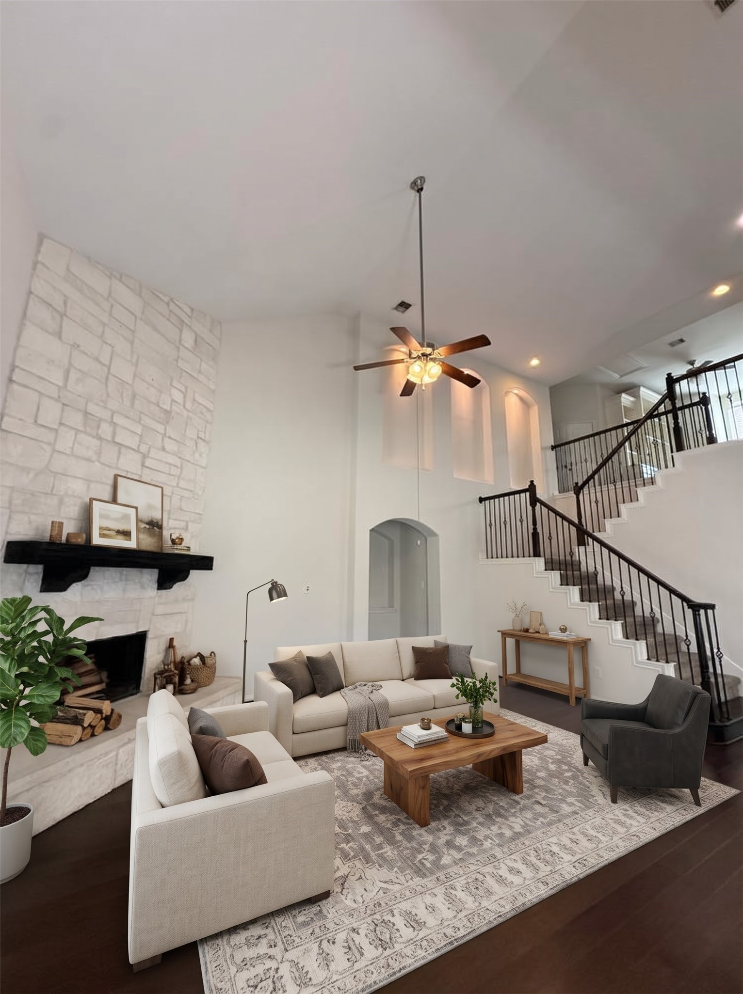 Virtually staged Living room