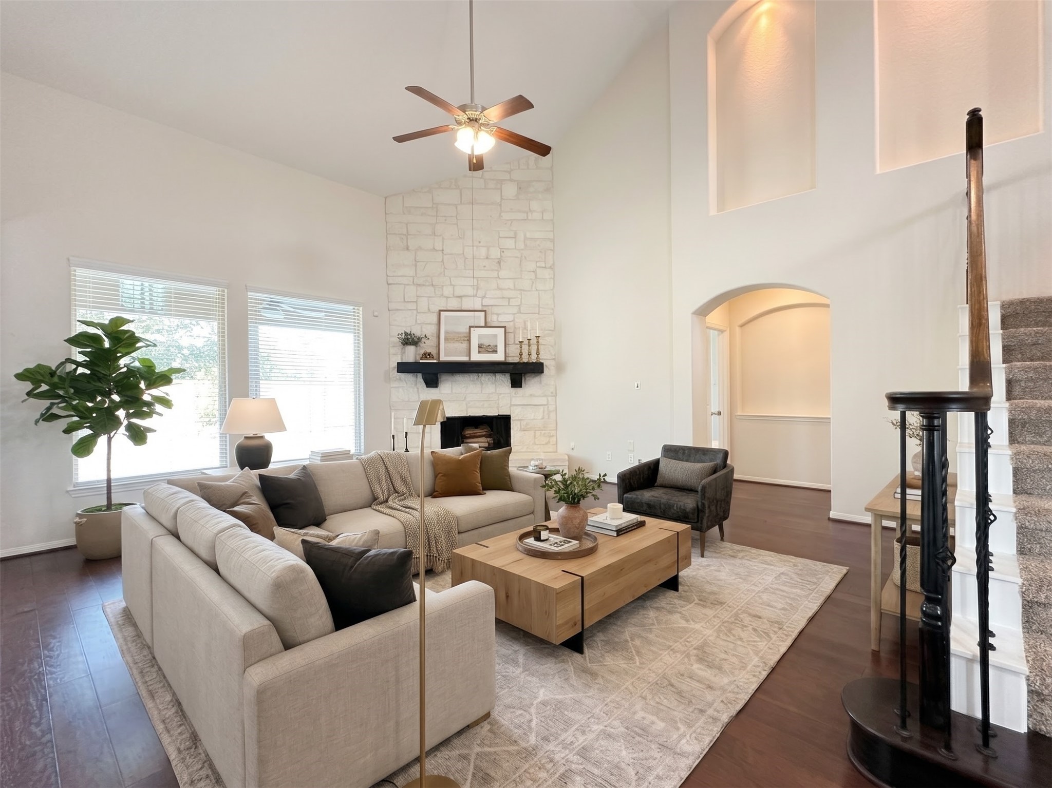 virtually staged living room