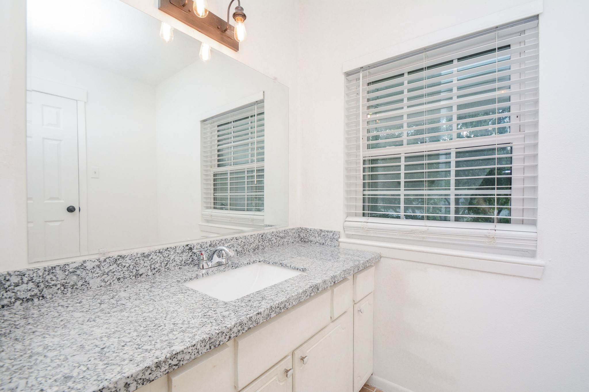 Granite bathroom countertop.