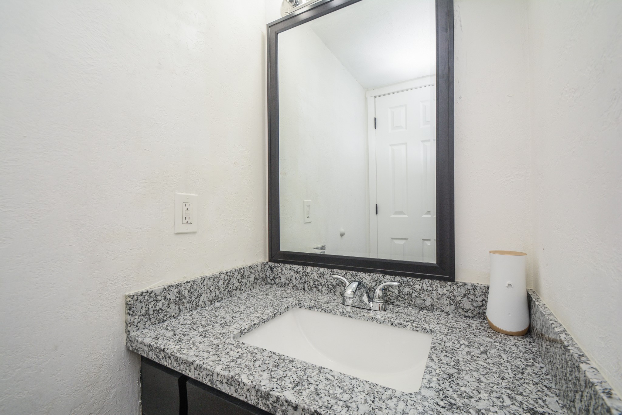 Granite bathroom countertop.