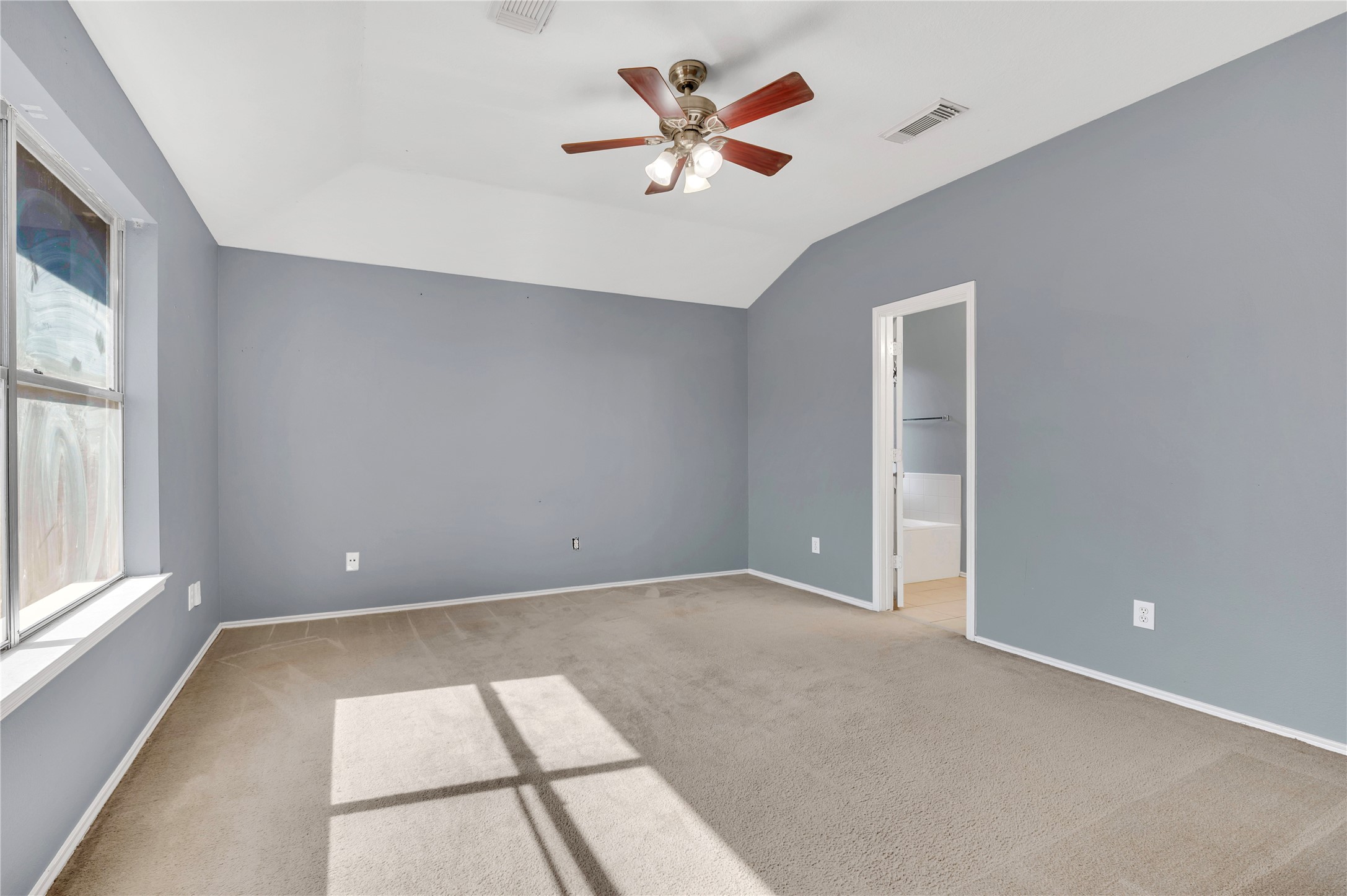 Primary bedroom with custom paint
