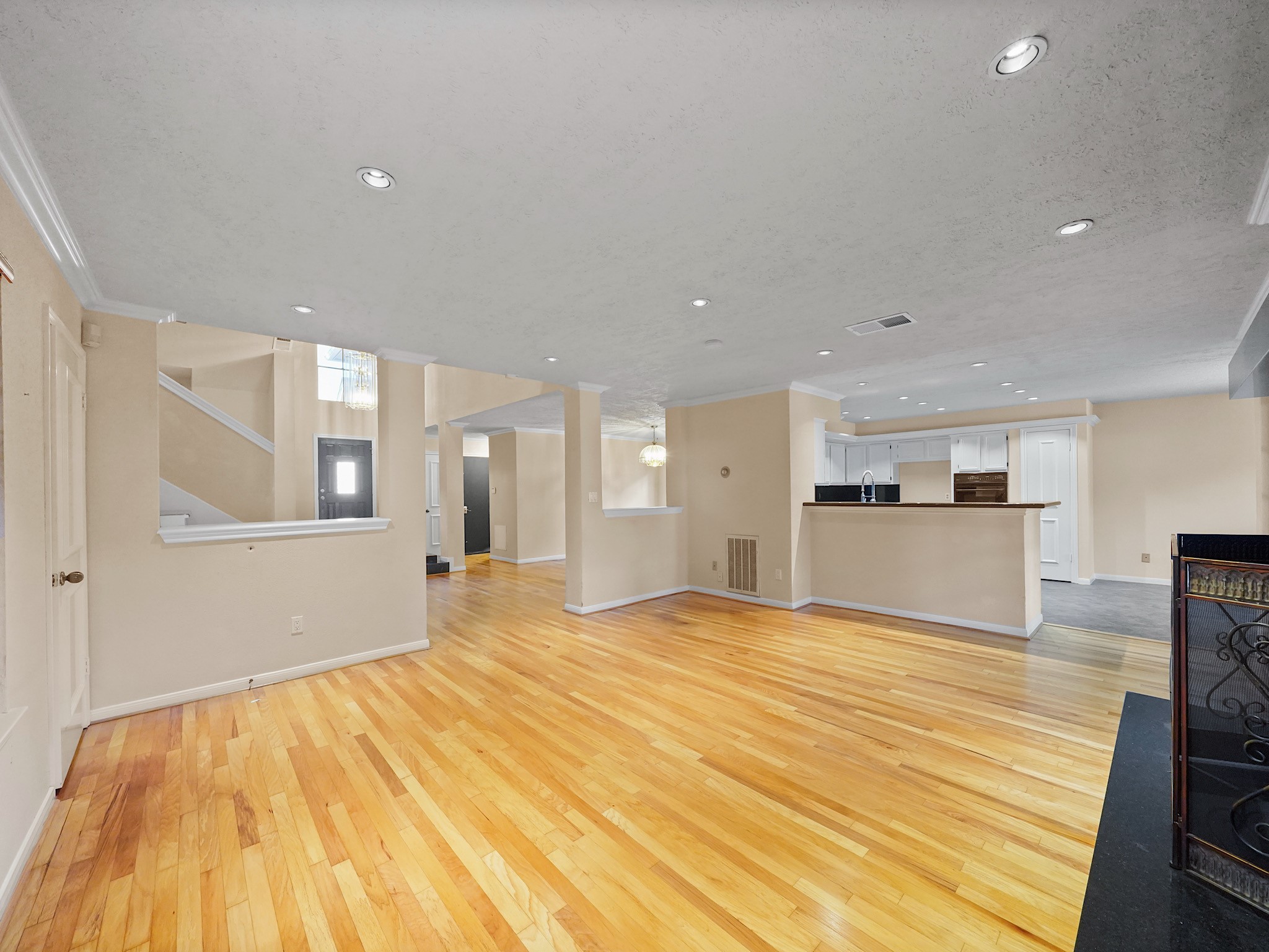 Living room showing the large living space.