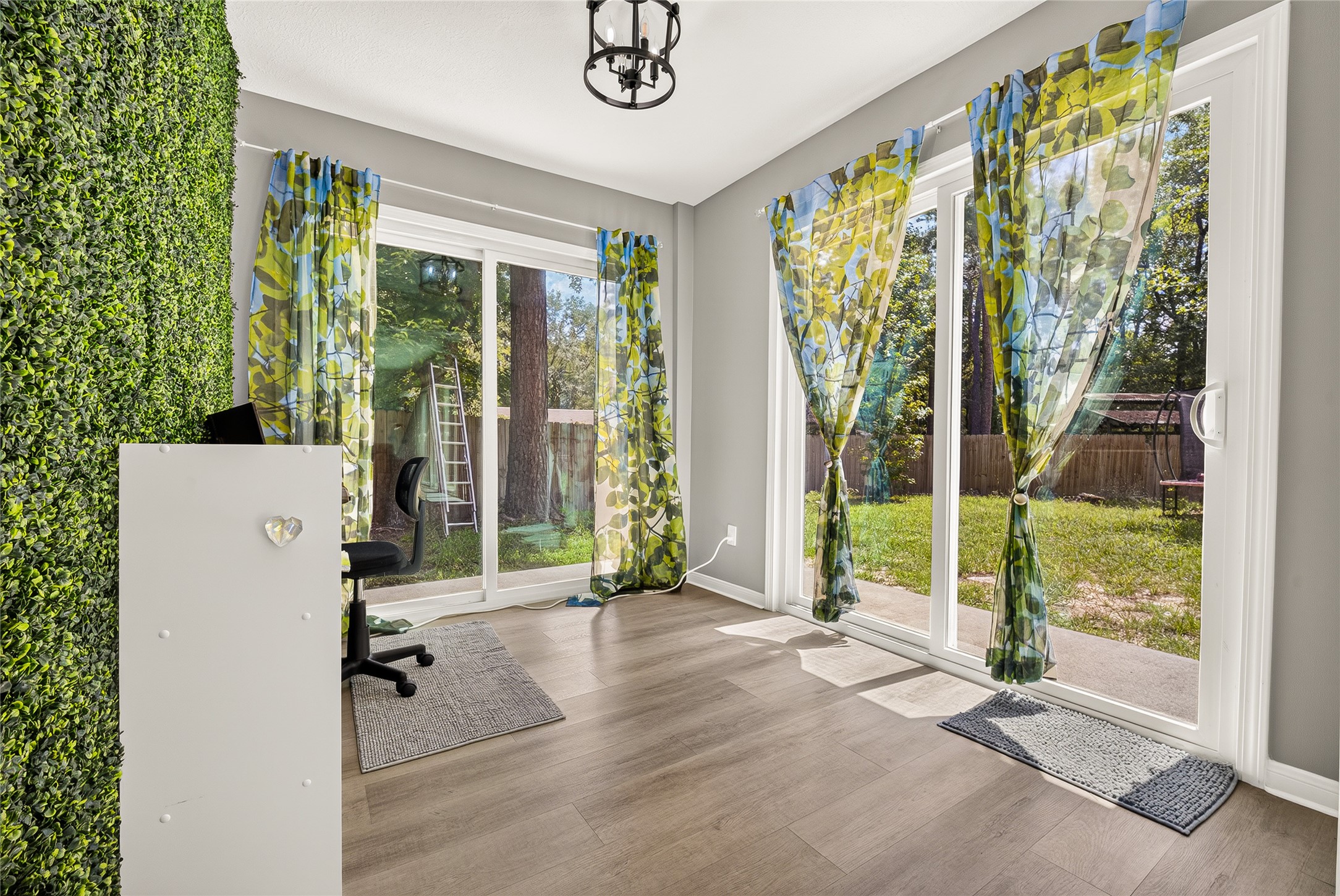 Double pane sliding glass doors - open to extra large backyard