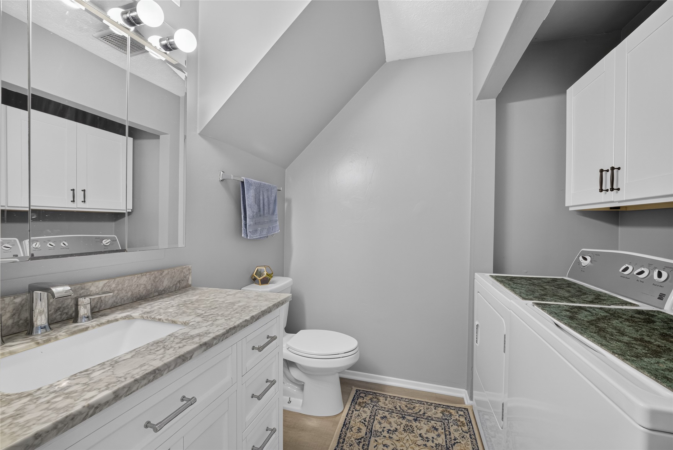 Half bath downstairs with washer & dryer connections