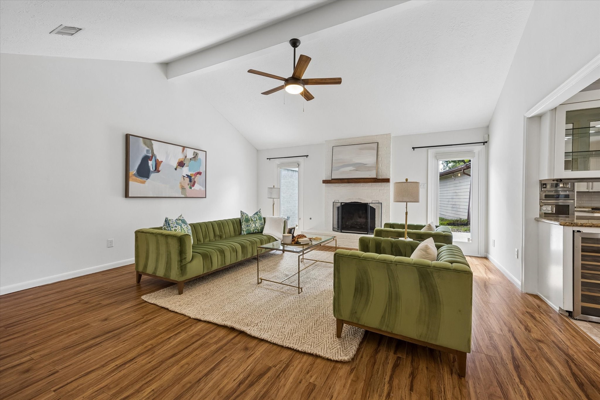 The size of this room offers a versatile layout that invites endless possibilities for your favorite furniture arrangements.