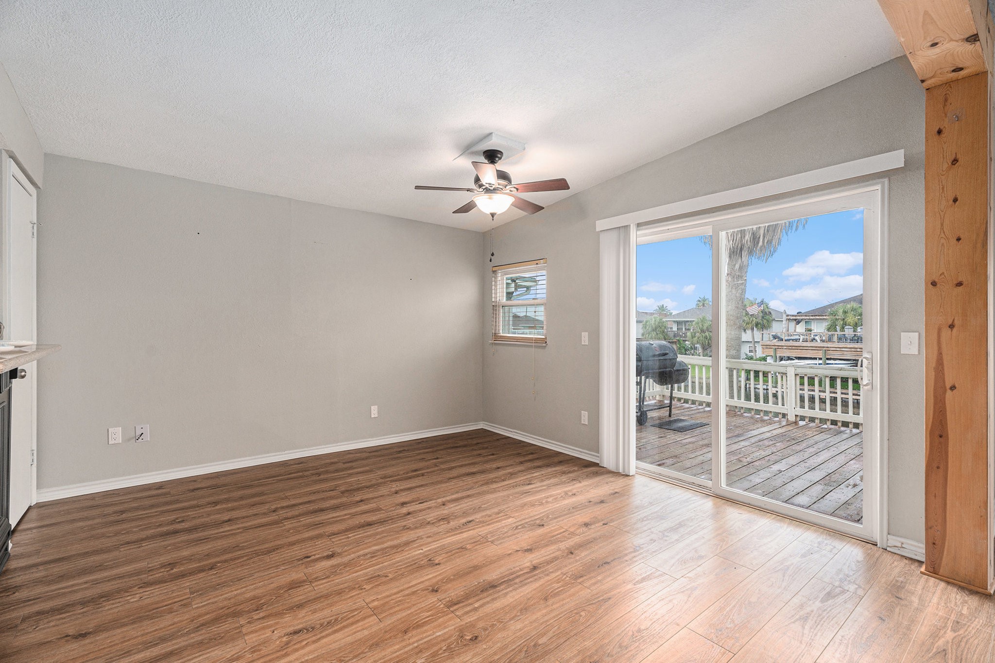 Main Level Dining Room opens to deck