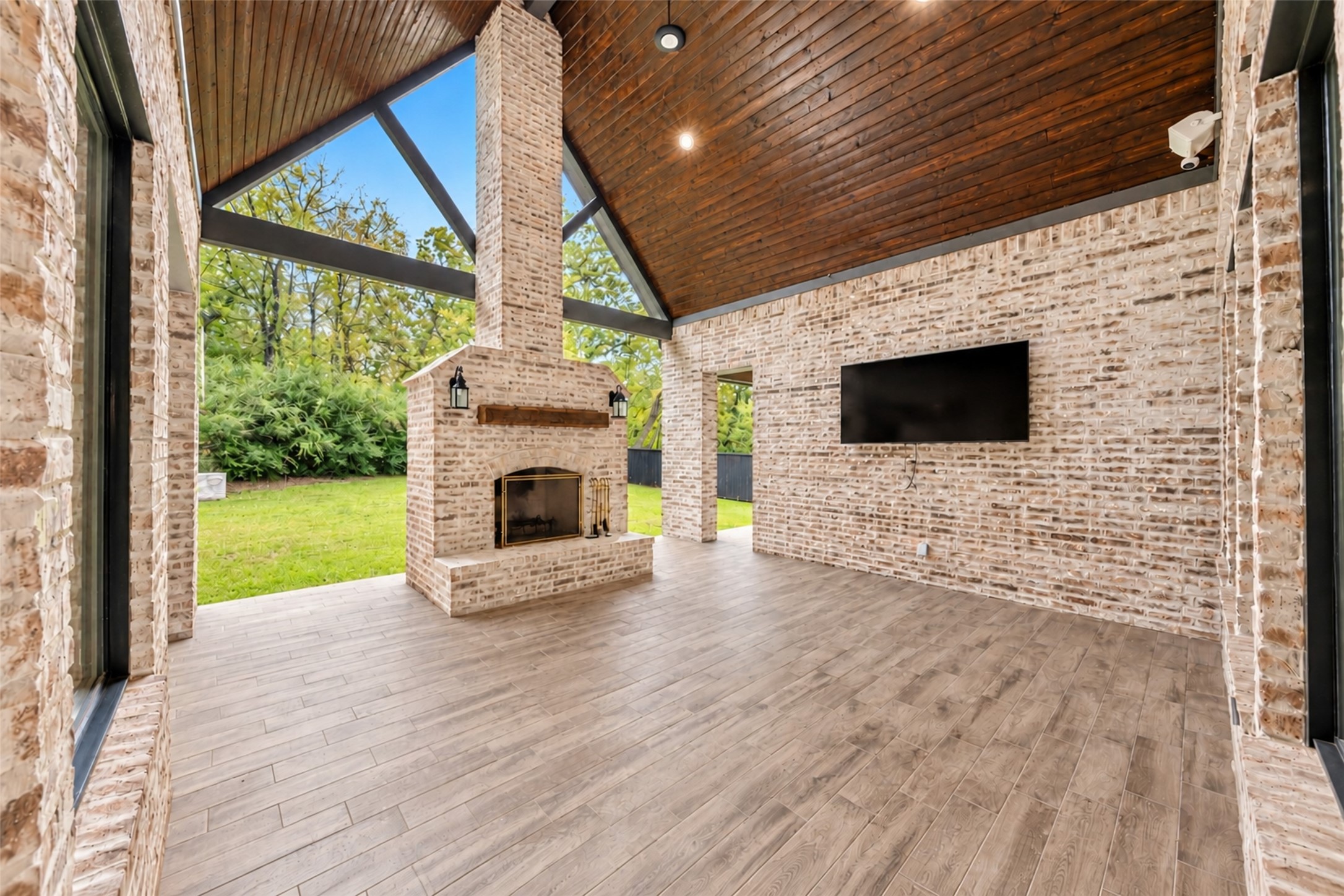 Patio fireplace