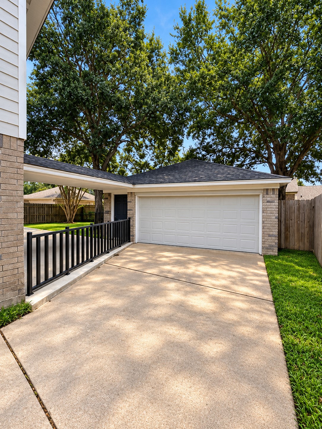 Convenient access to the detached two-car garage.