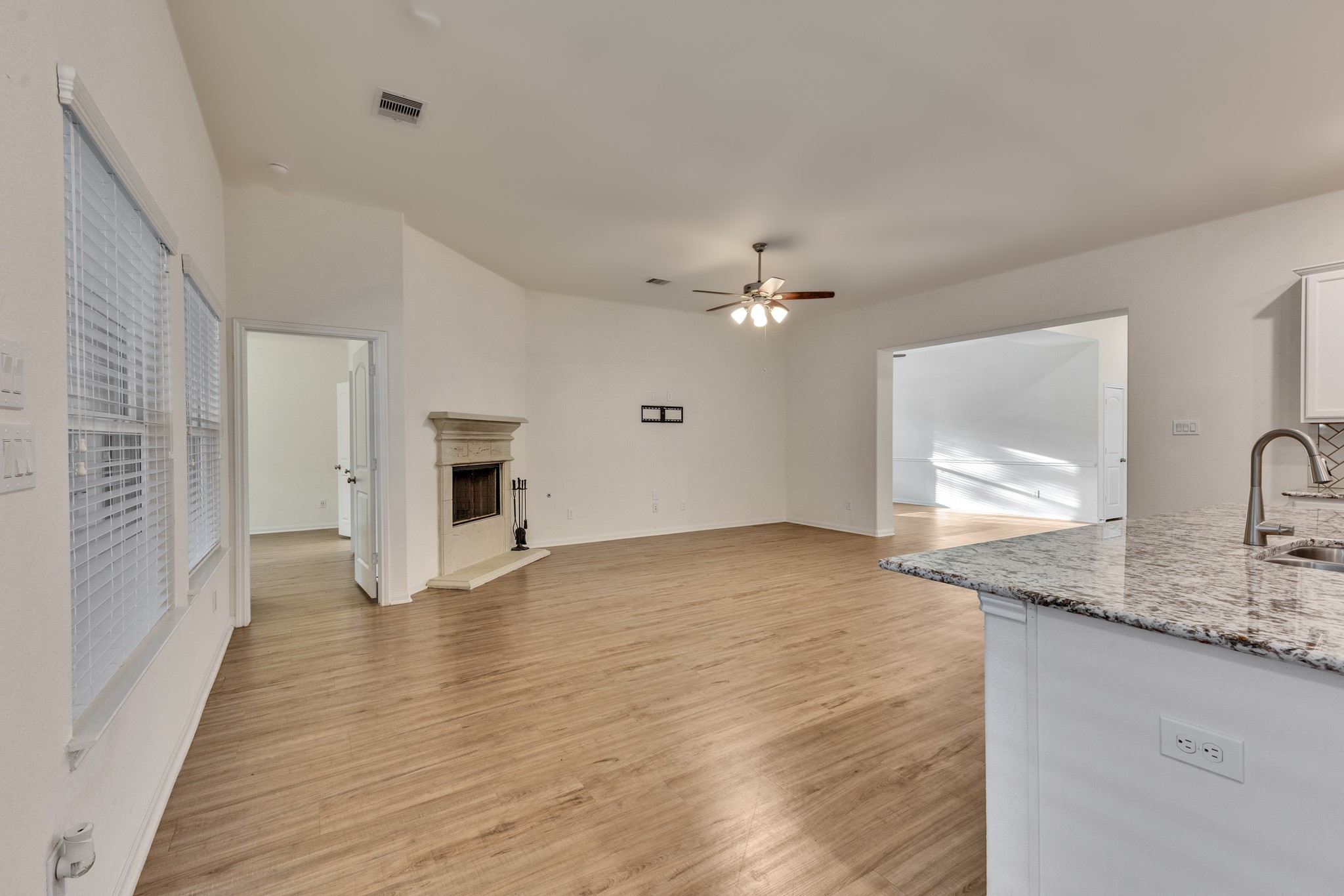 Living room with Gas fireplace