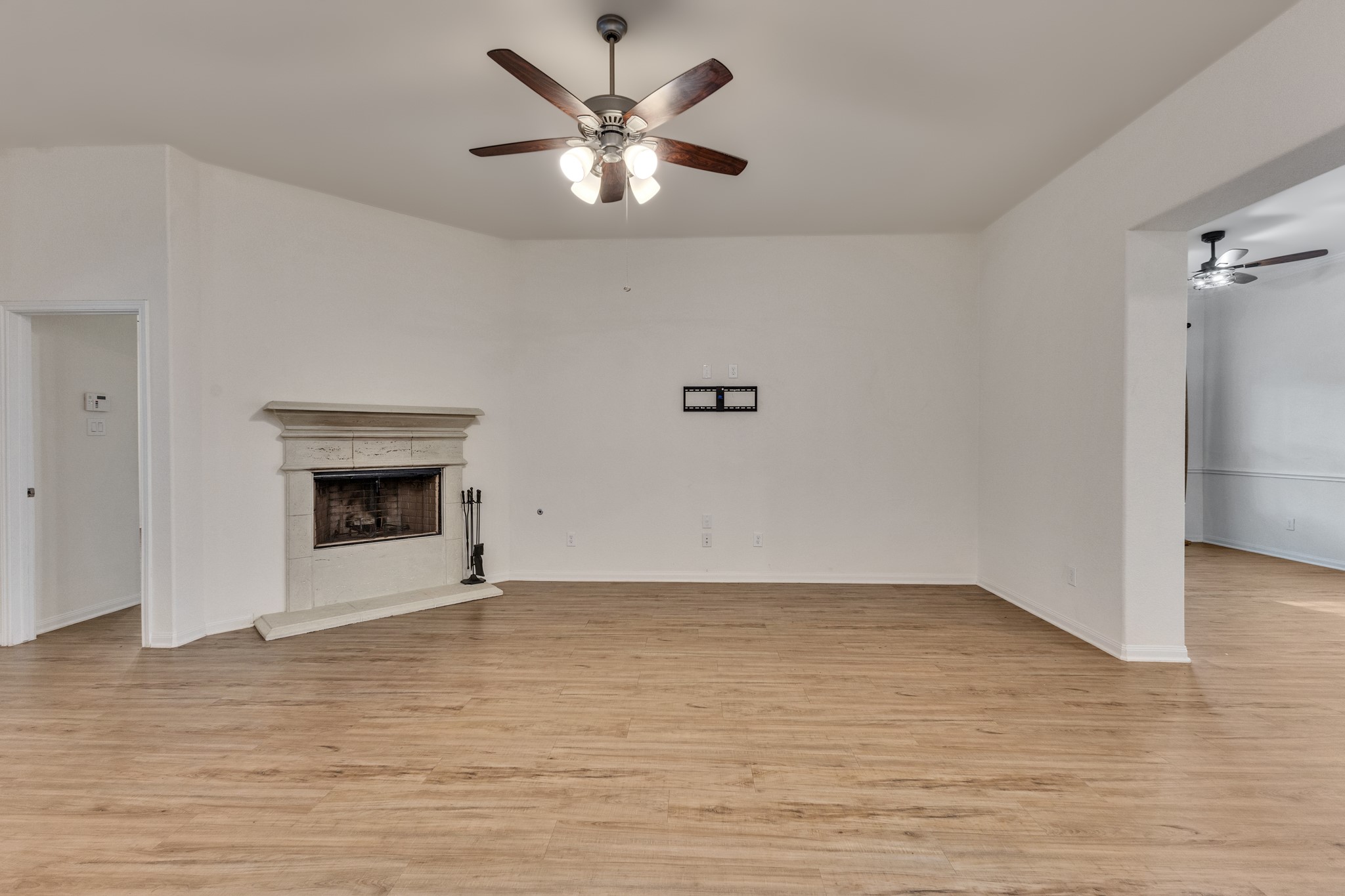 Open Living Area with Gas fireplace