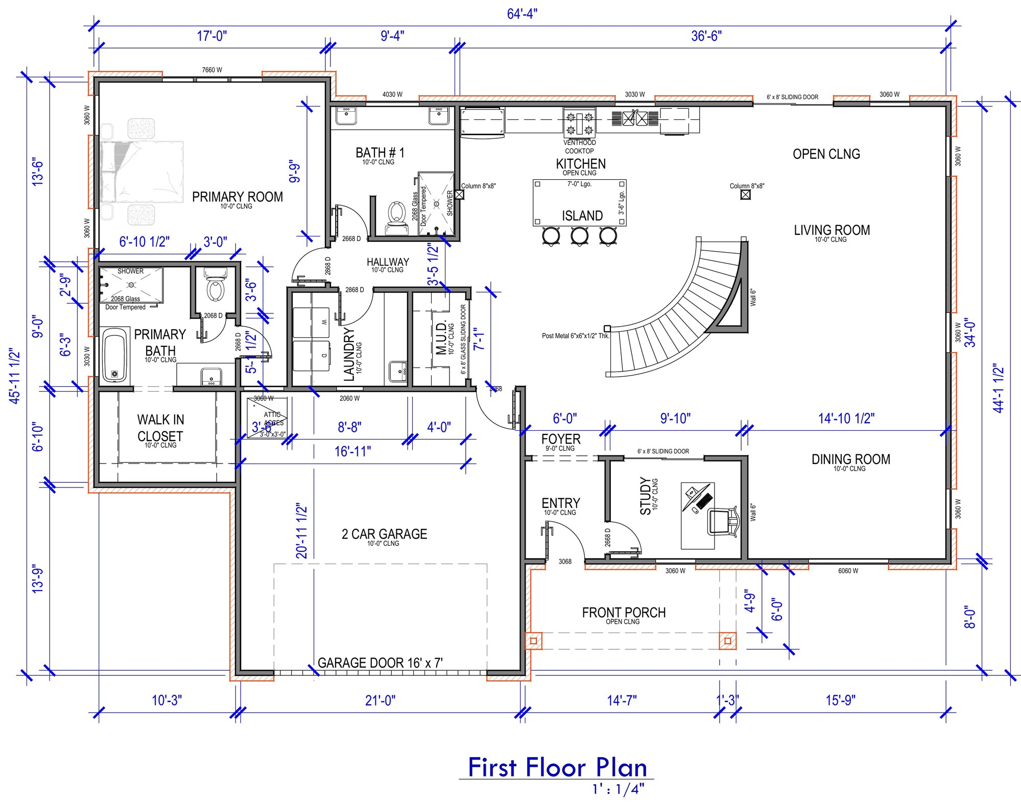 First floor plan. Based on builder plans; layout and dimensions are approximate and subject to change.