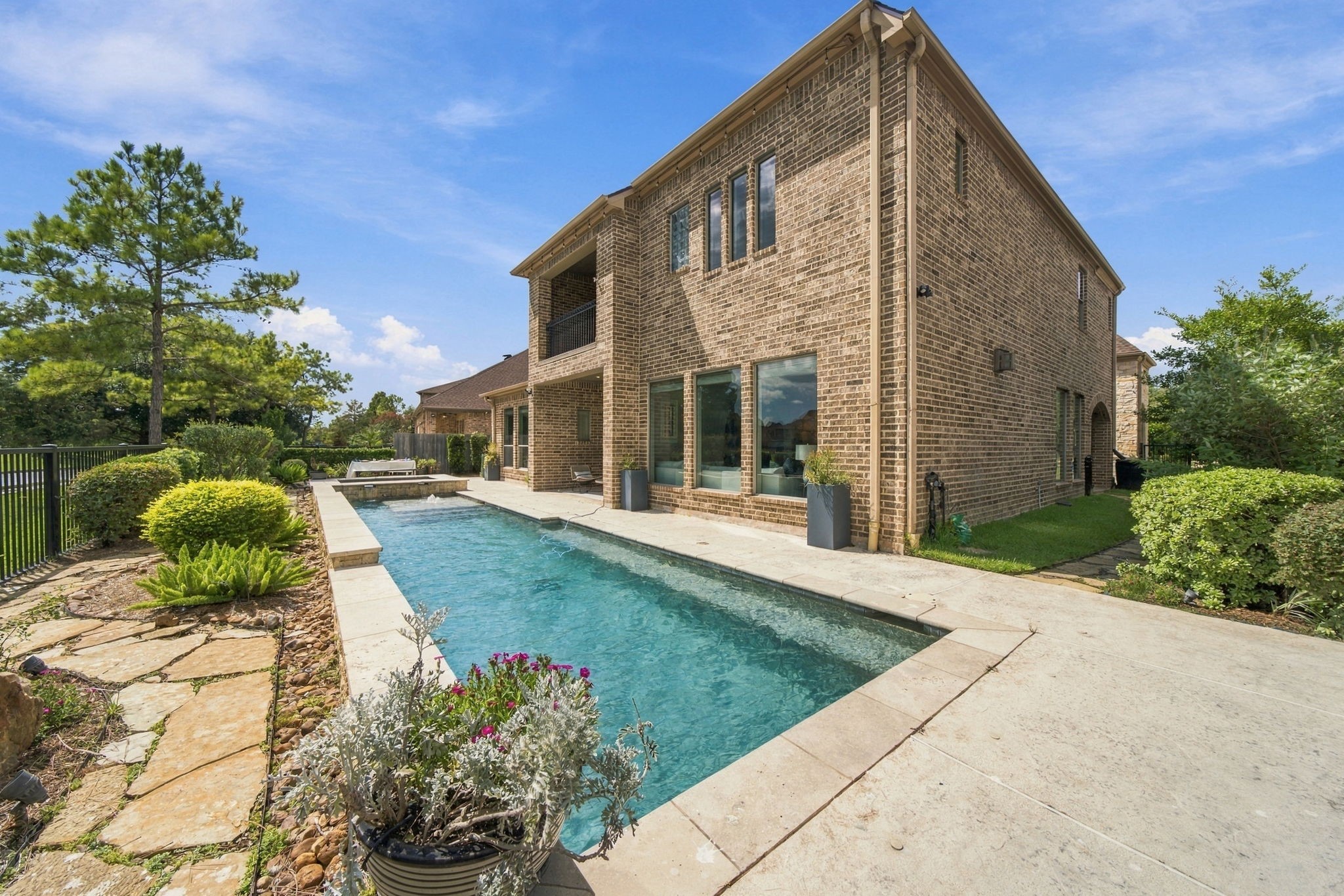 Another view of the backyard and pool area.