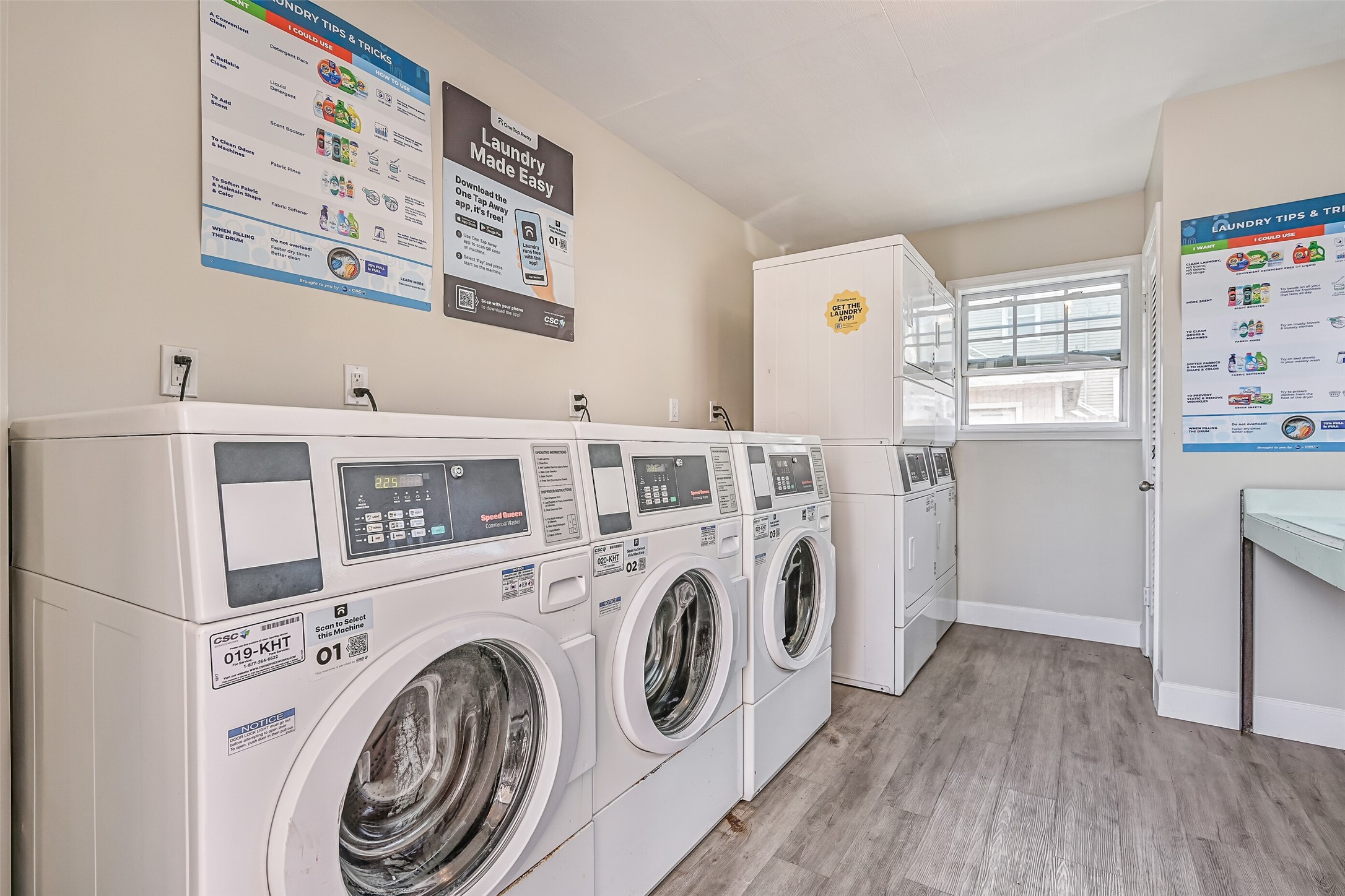 On-site laundry.
