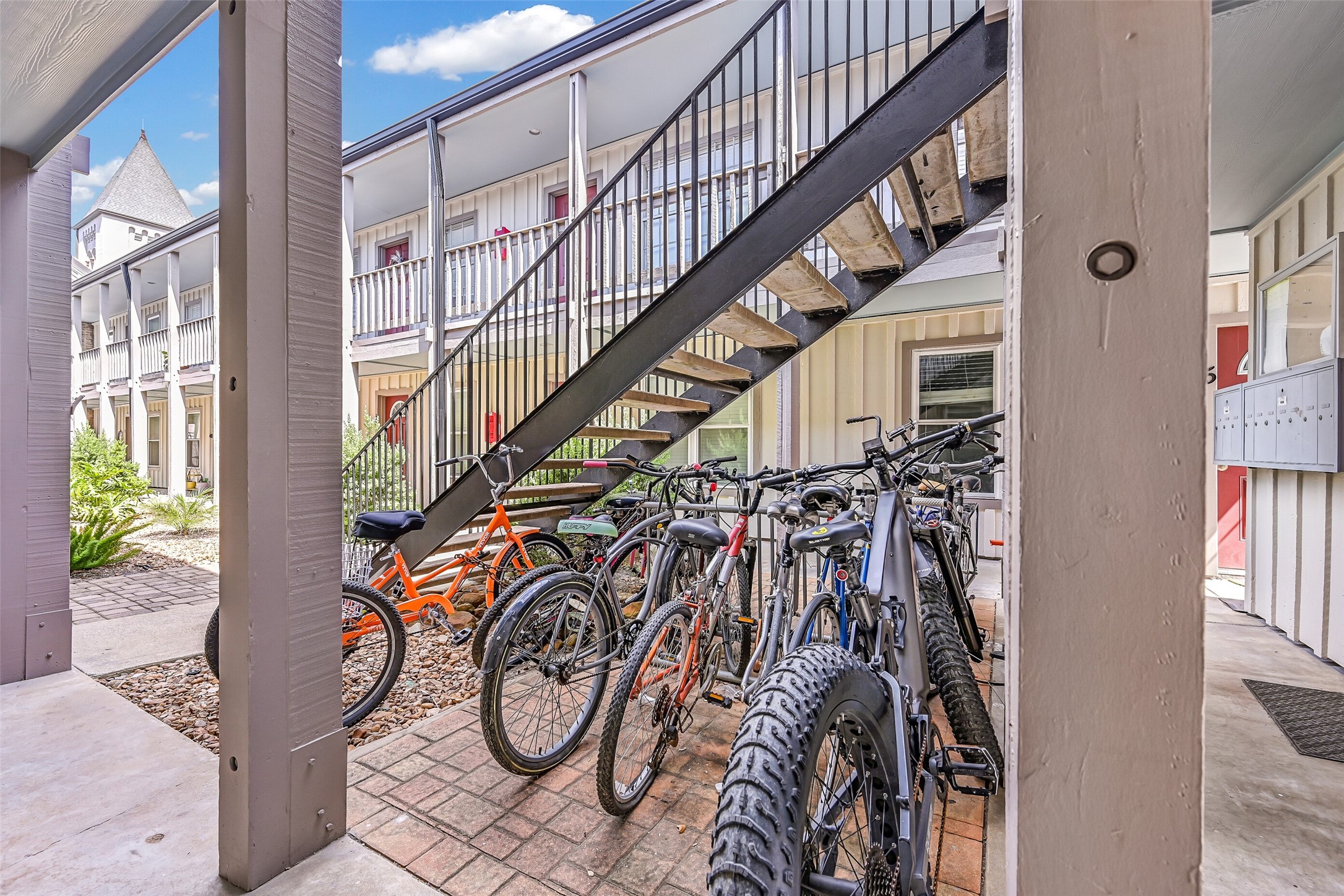 Plenty of bike storage conveniently next to the mail area.