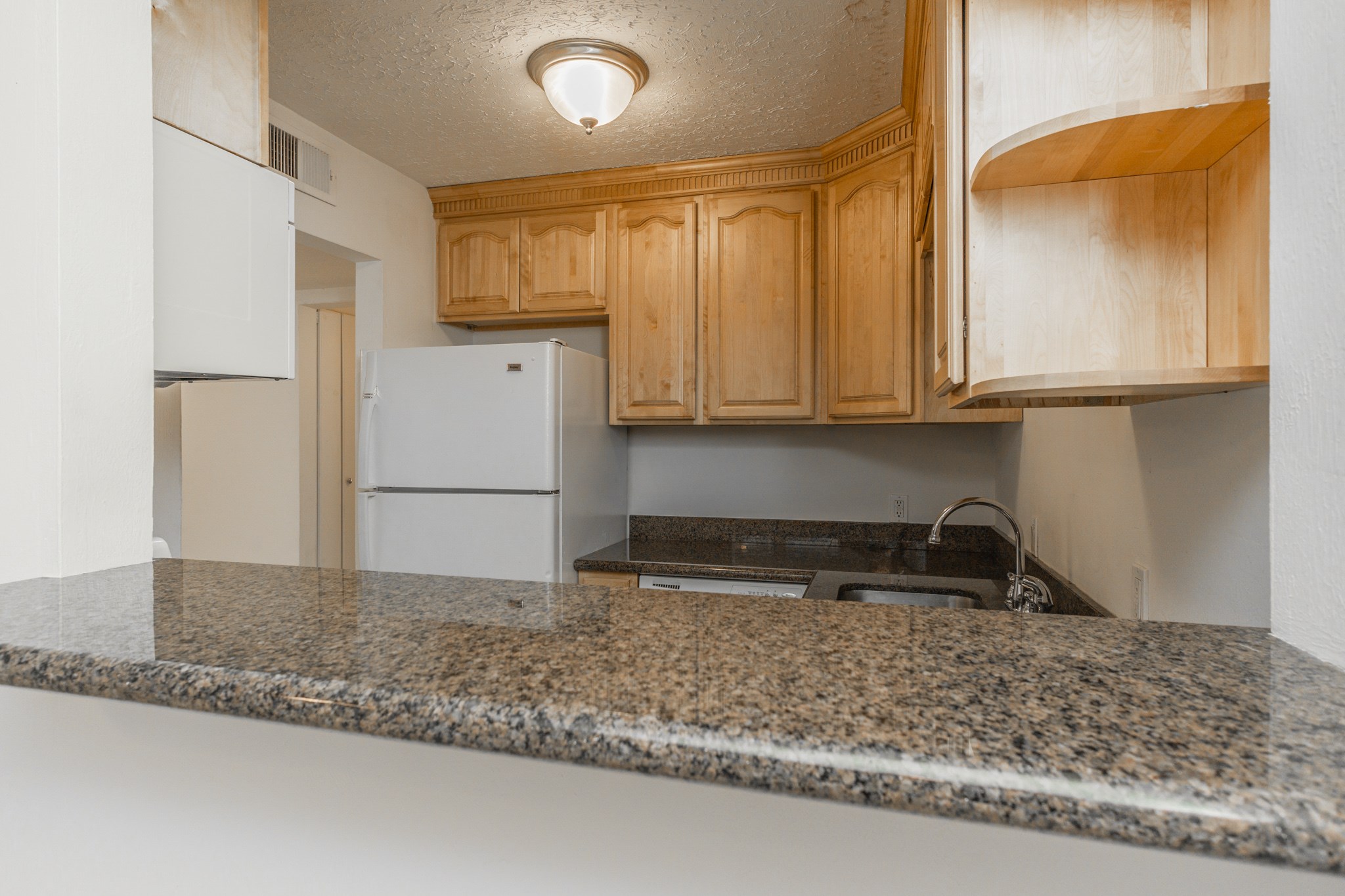 Breakfast bar provides for additional dining area