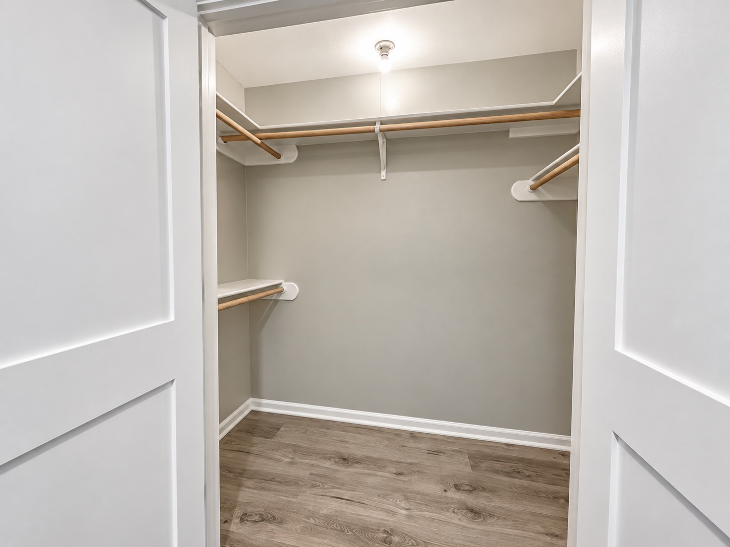 A generous closet helps with storage.