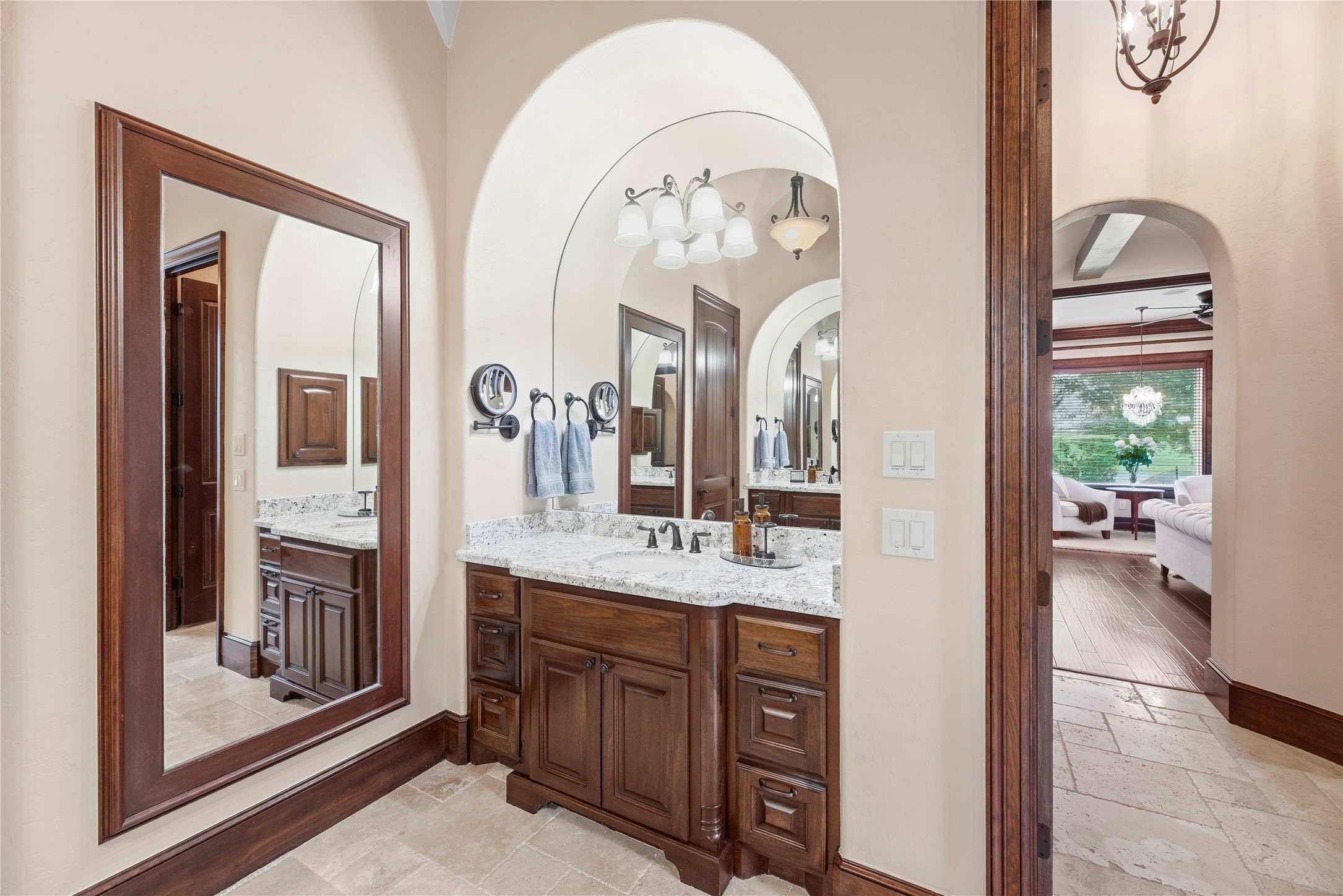 Ladies' vanity with full length mirror