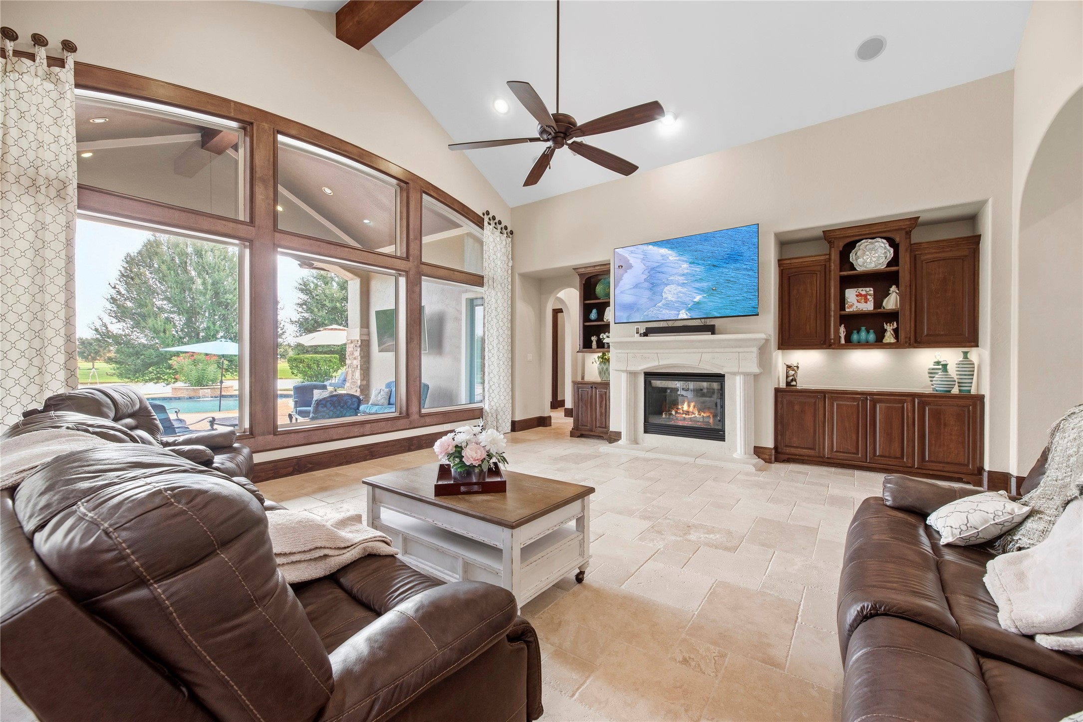 Family room from the kitchen, this is a very open floorplan