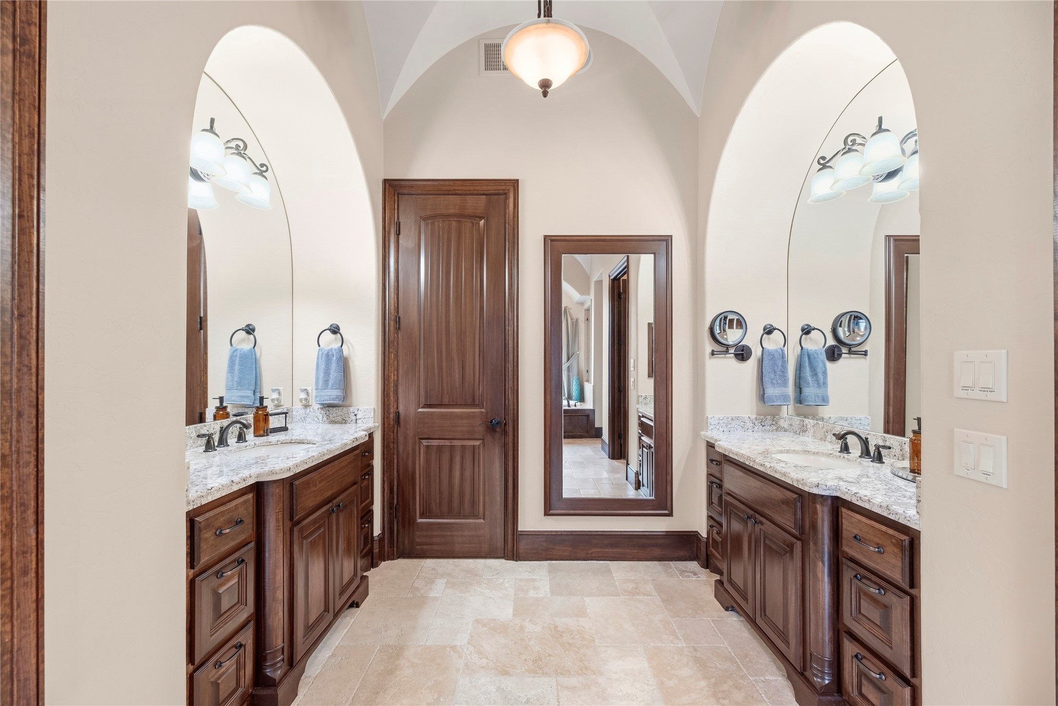 You will feel like you are at the spa in this primary bathroom