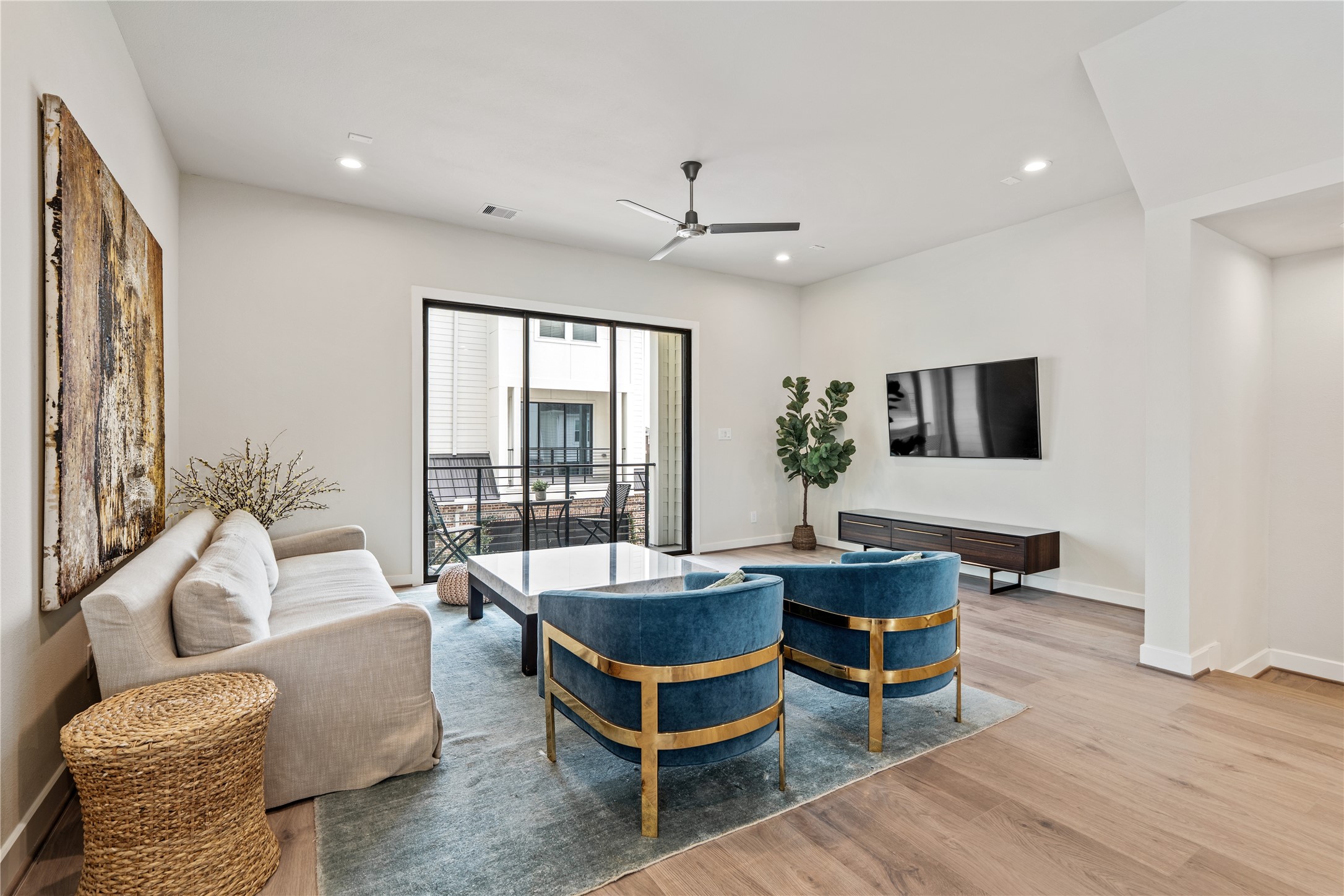 Representative photo showing the communitys model home living room. Layout and selections may vary.