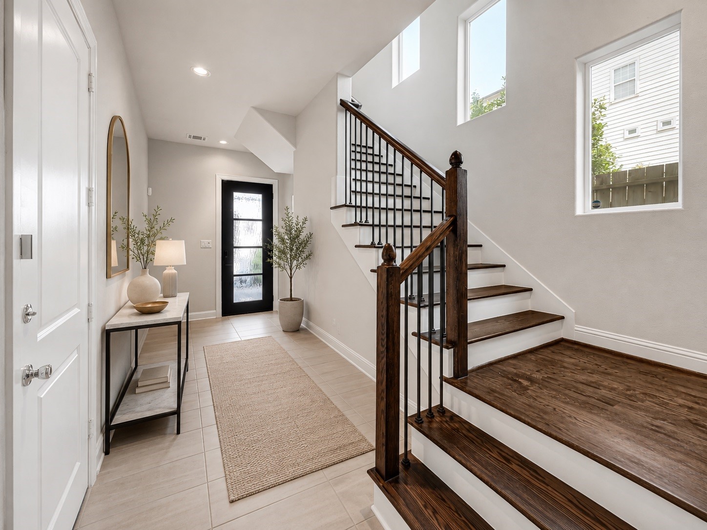 Elegant foyer entrance-Virtually staged