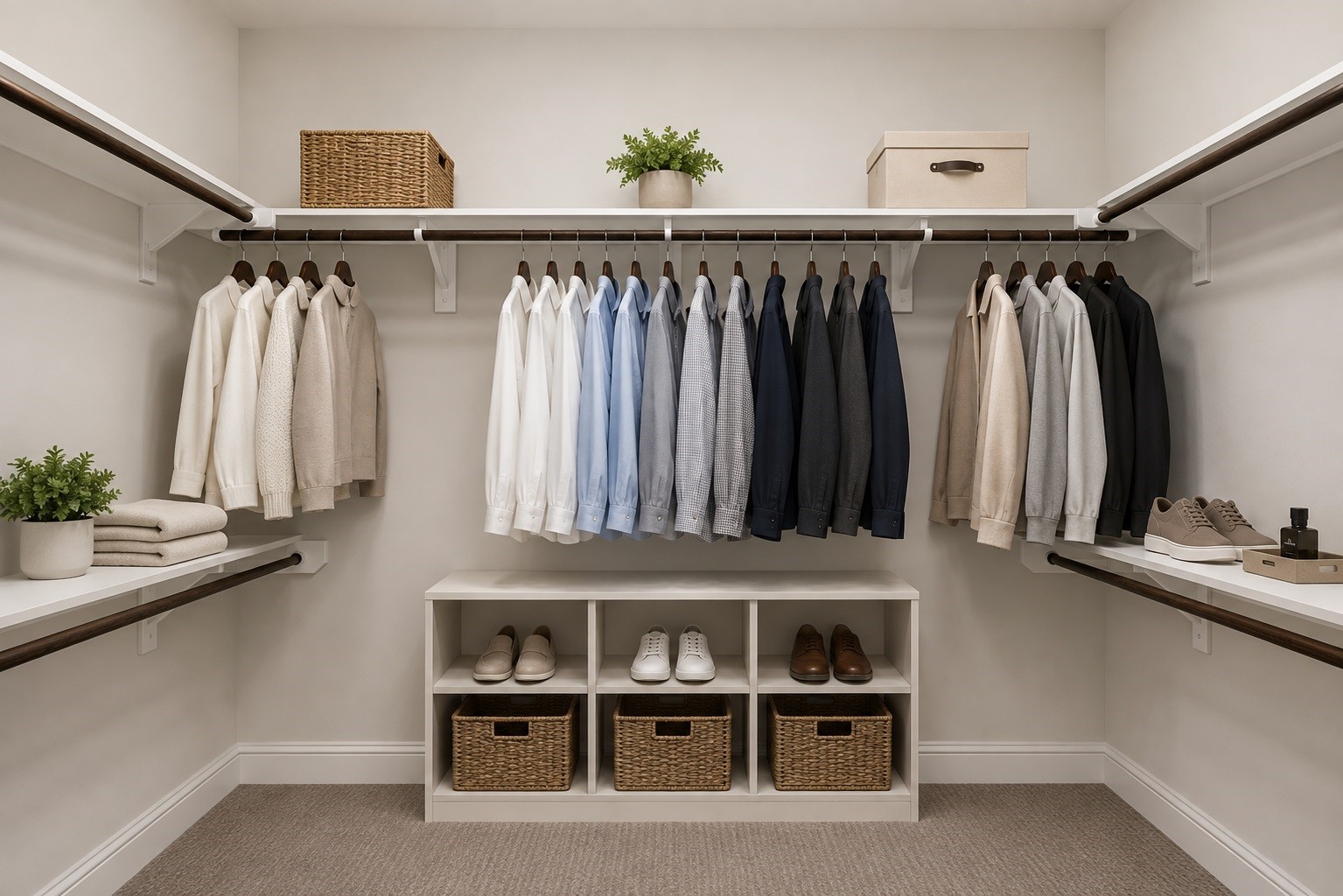 Hers Closet- Virtually staged