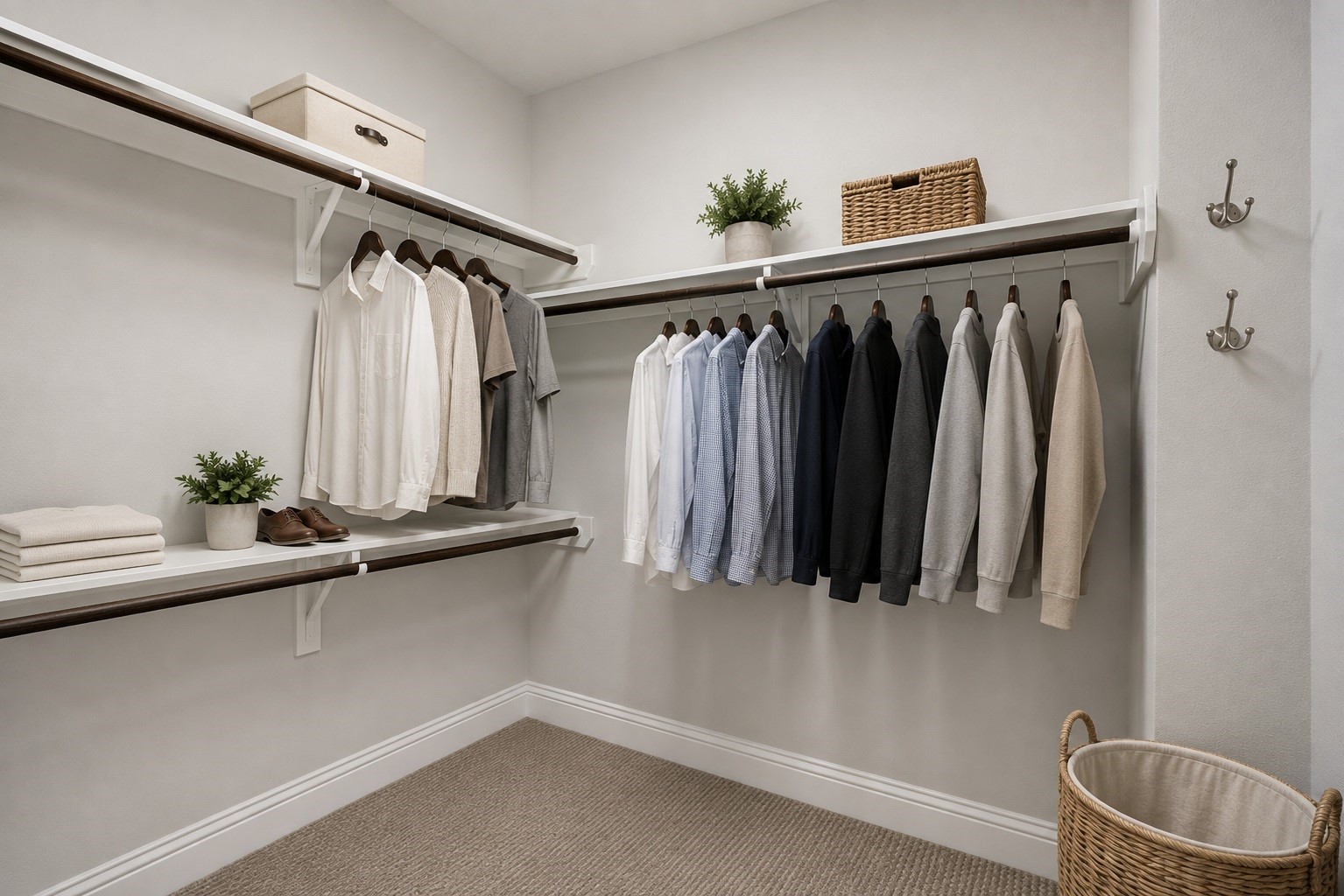 His Closet -Virtually staged