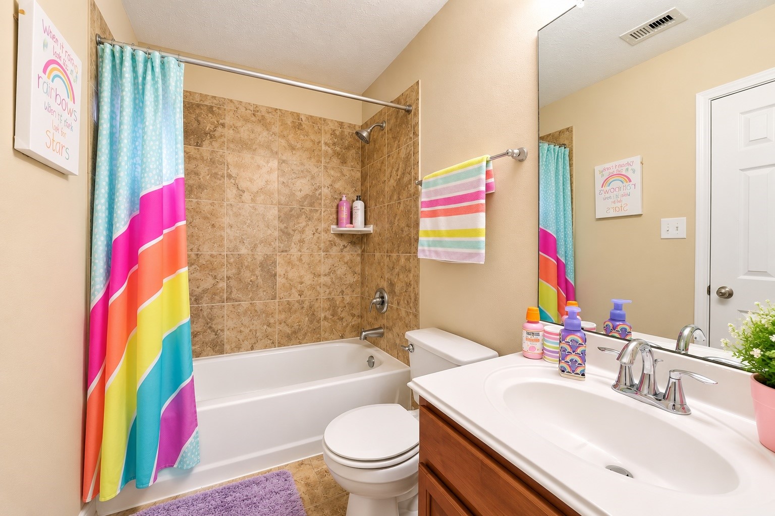 Full Bath #2 is the ensuite for Bedroom #2. The walk-in closet is just to the right