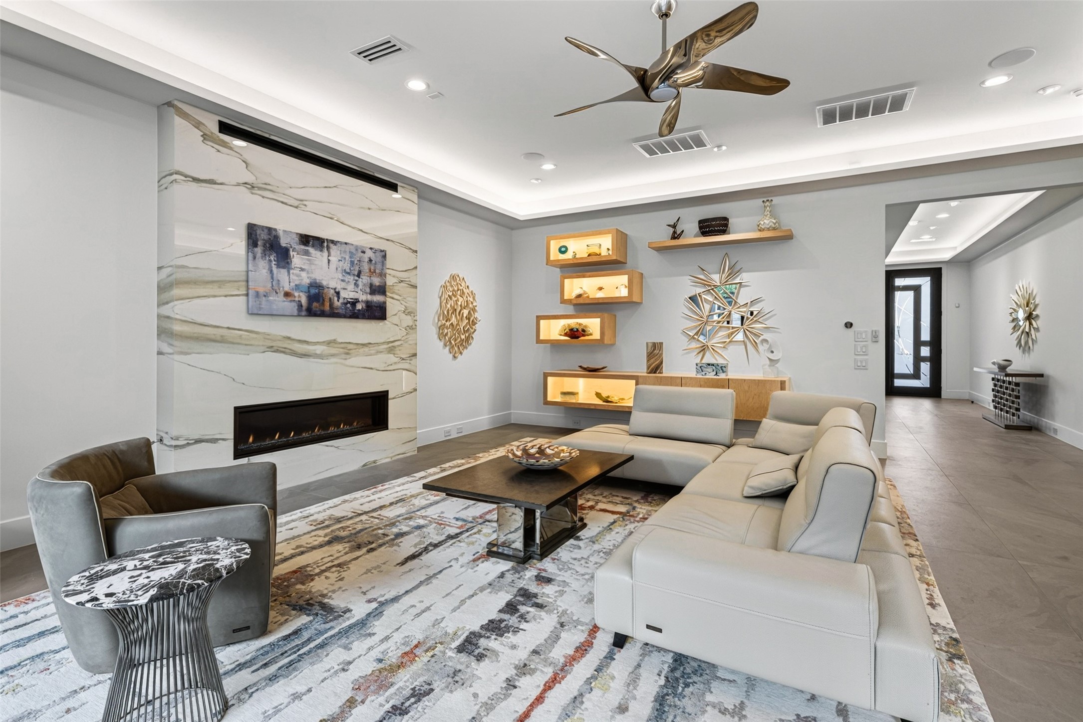 The entire home has been outfitted with Minka ceiling fans.
