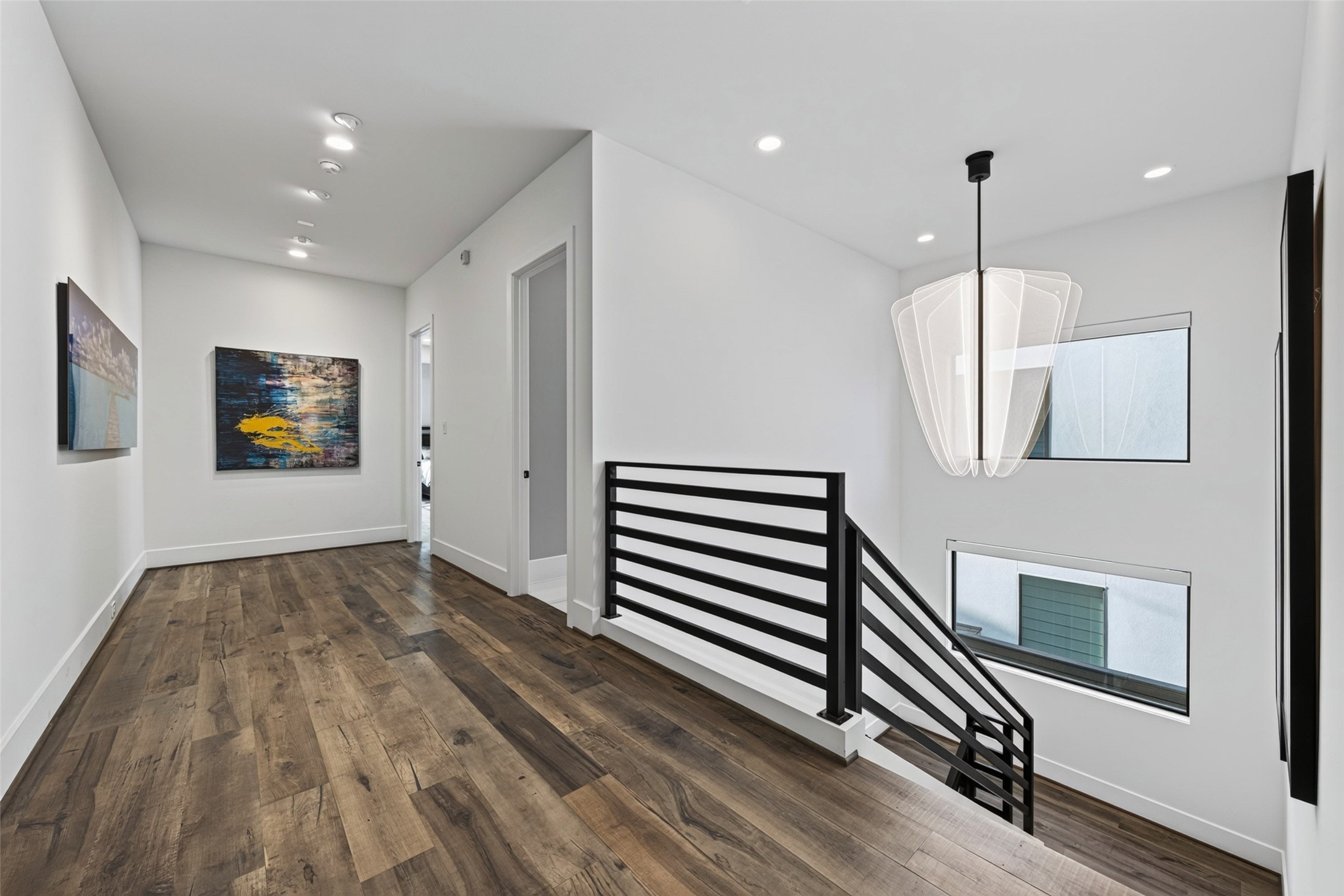 The primary suite it separated form the secondary bedrooms providing privacy.